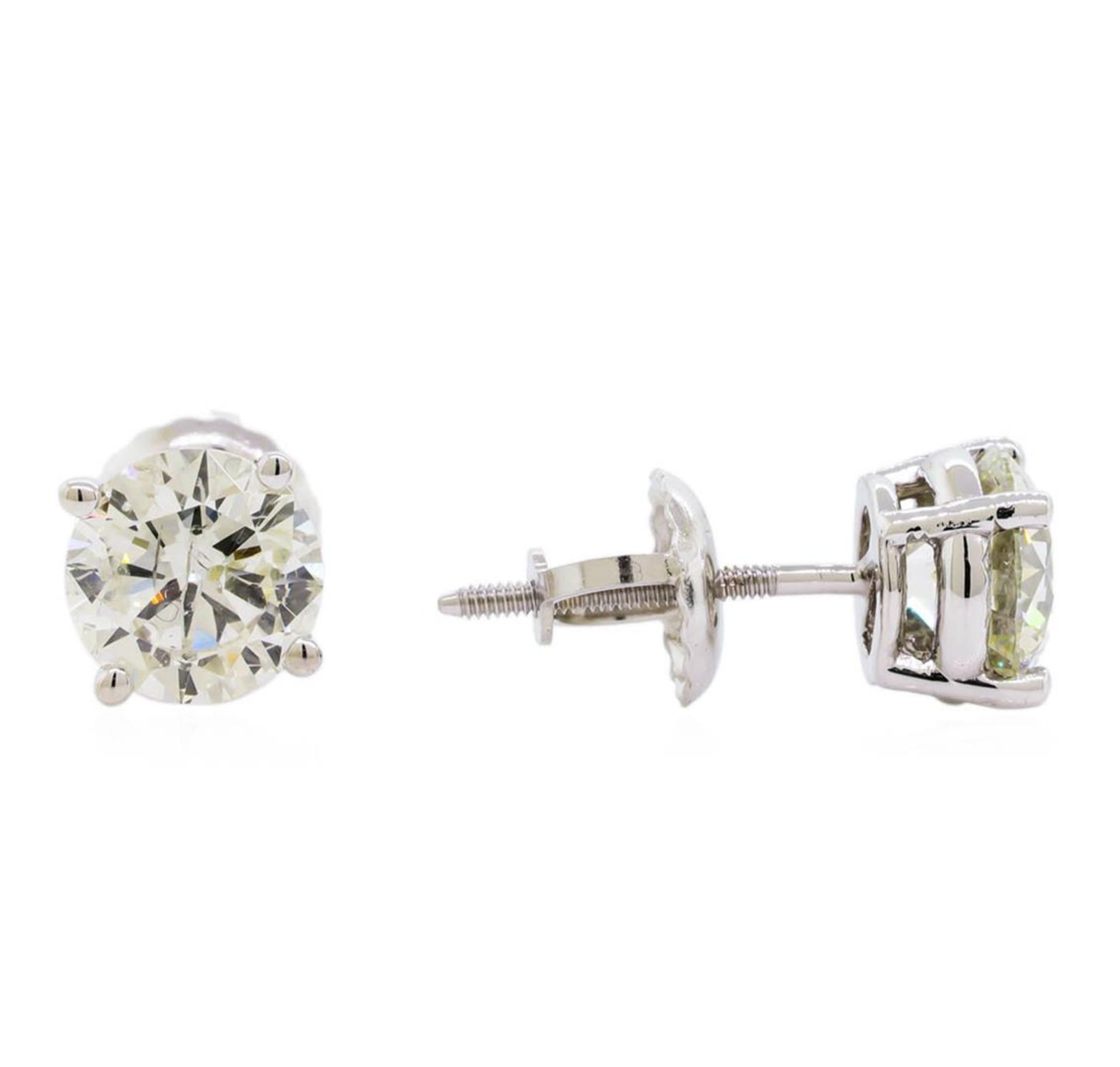 1.41 ctw Diamond Stud Earrings - 14KT White Gold - Image 2 of 3