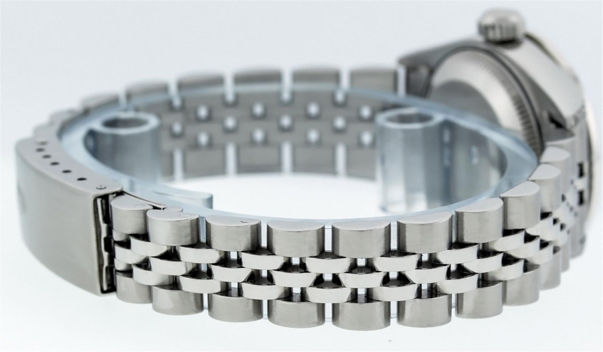 Rolex Ladies Stainless Steel Quickset MOP Diamond Lugs Oyster Datejust Wristwatc - Image 5 of 9
