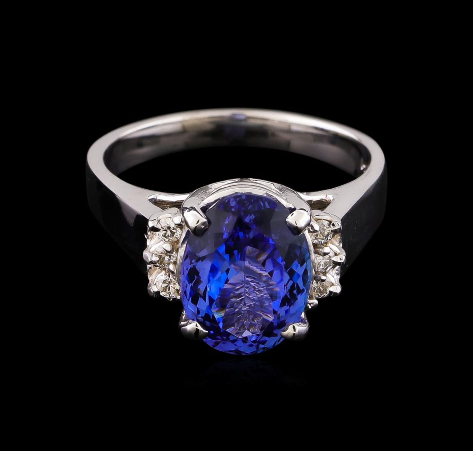 3.66 ctw Tanzanite and Diamond Ring - 14KT White Gold - Image 2 of 5