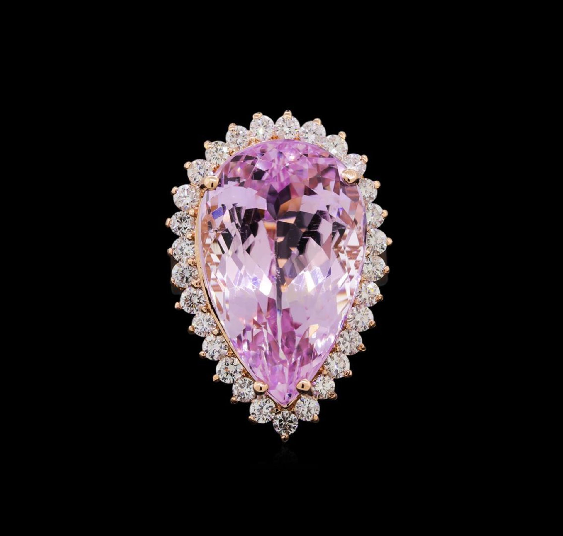 26.32 ctw Kunzite and Diamond Ring - 14KT Rose Gold - Image 2 of 5