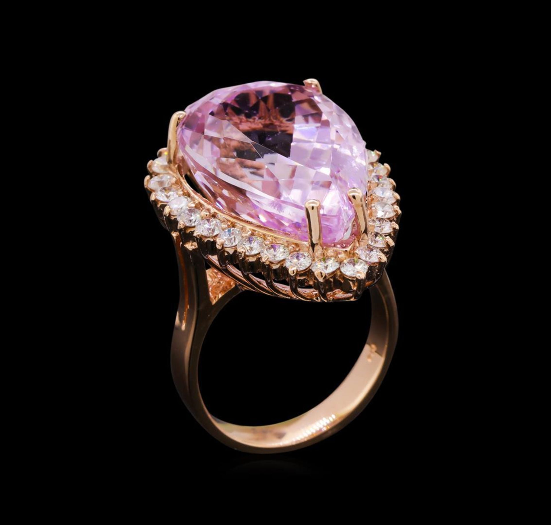 26.32 ctw Kunzite and Diamond Ring - 14KT Rose Gold - Image 4 of 5