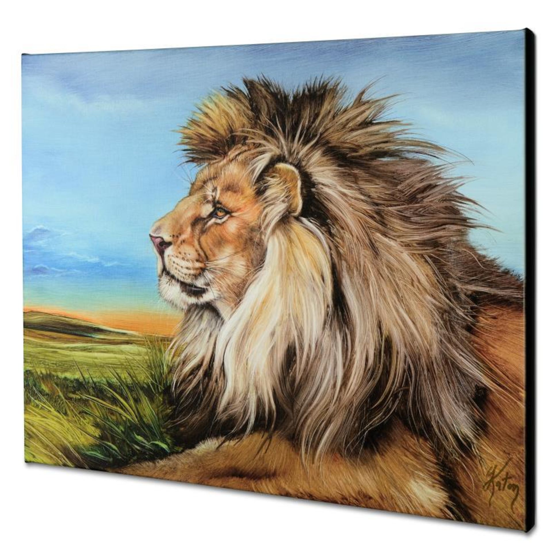 "Guardian Lion" Limited Edition Giclee on Canvas by Martin Katon, Numbered and H - Image 2 of 2