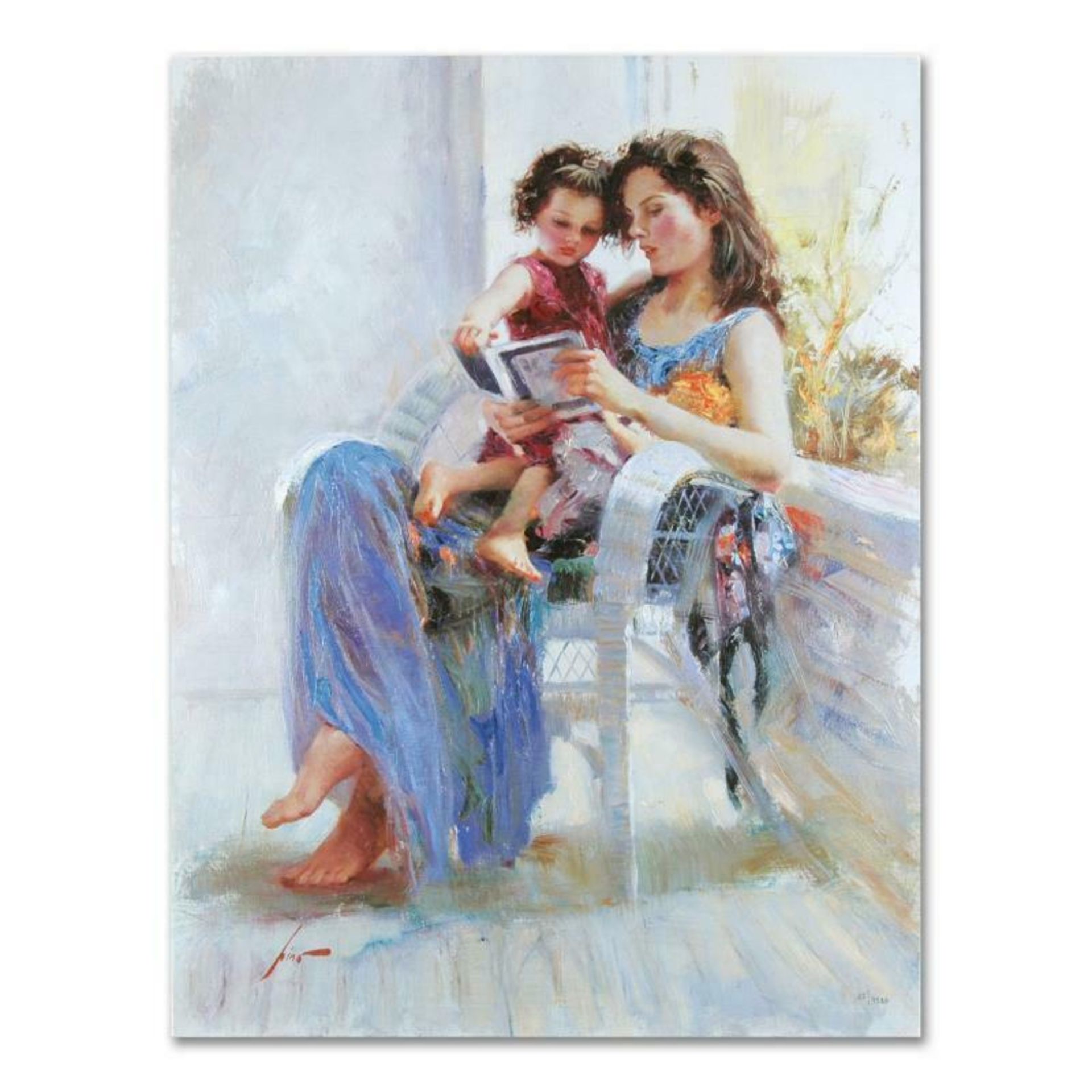 Pino (1939-2010), "Book of Poems" Artist Embellished Limited Edition on Canvas (