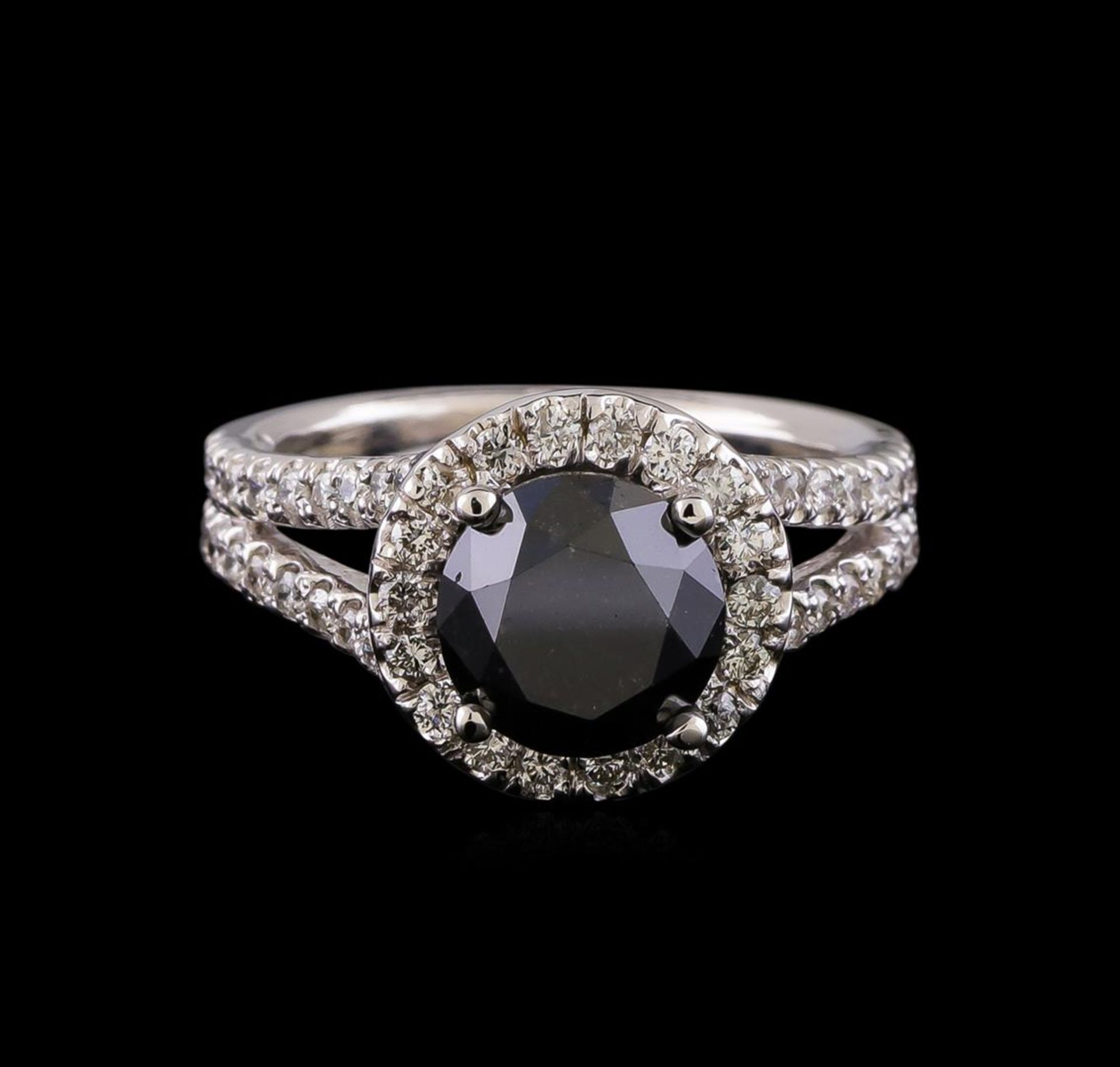 3.58 ctw Black Diamond Ring - 14KT White Gold - Image 2 of 5