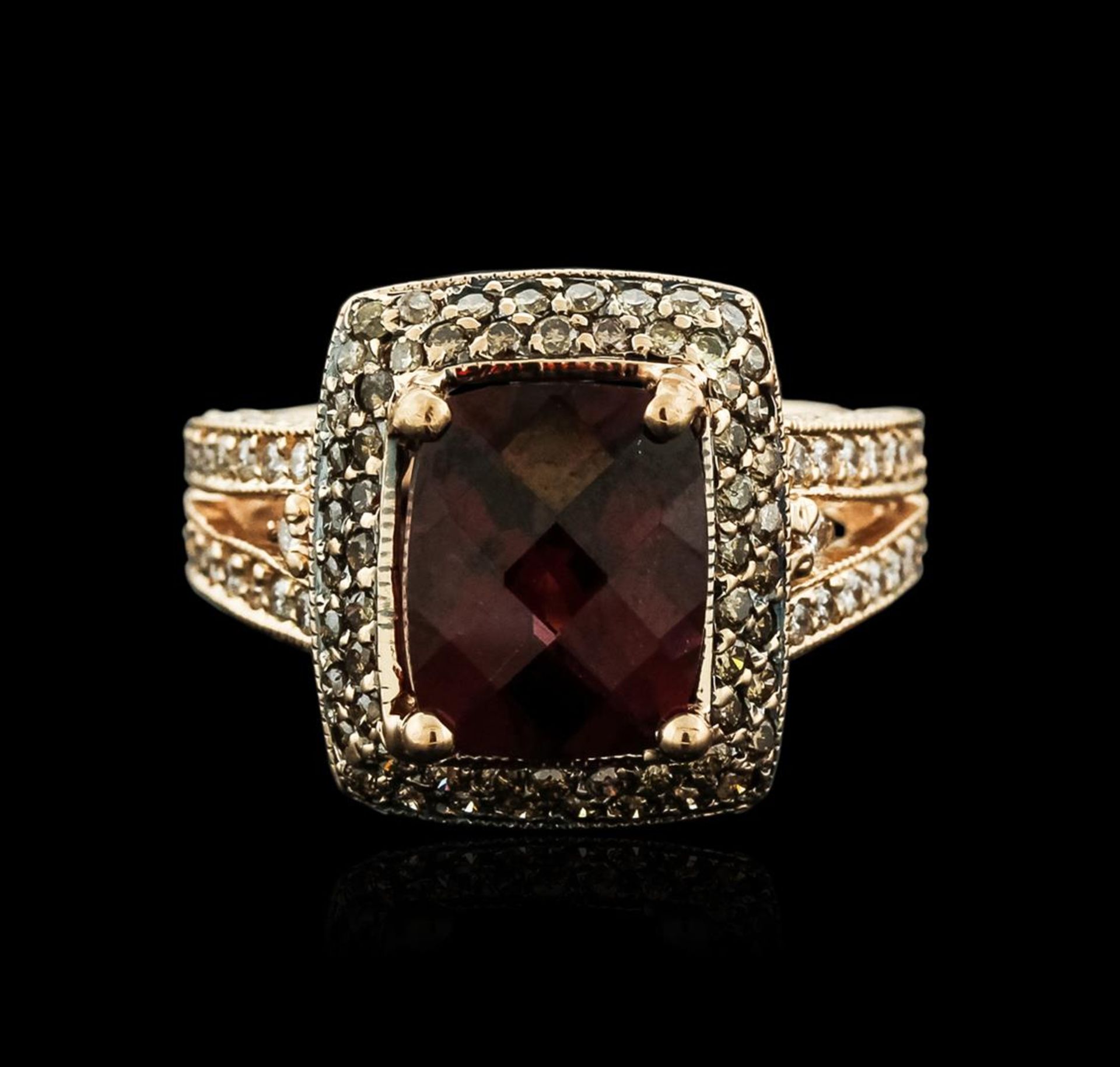 14KT Rose Gold 3.30 ctw Rubellite and Diamond Ring - Image 2 of 3