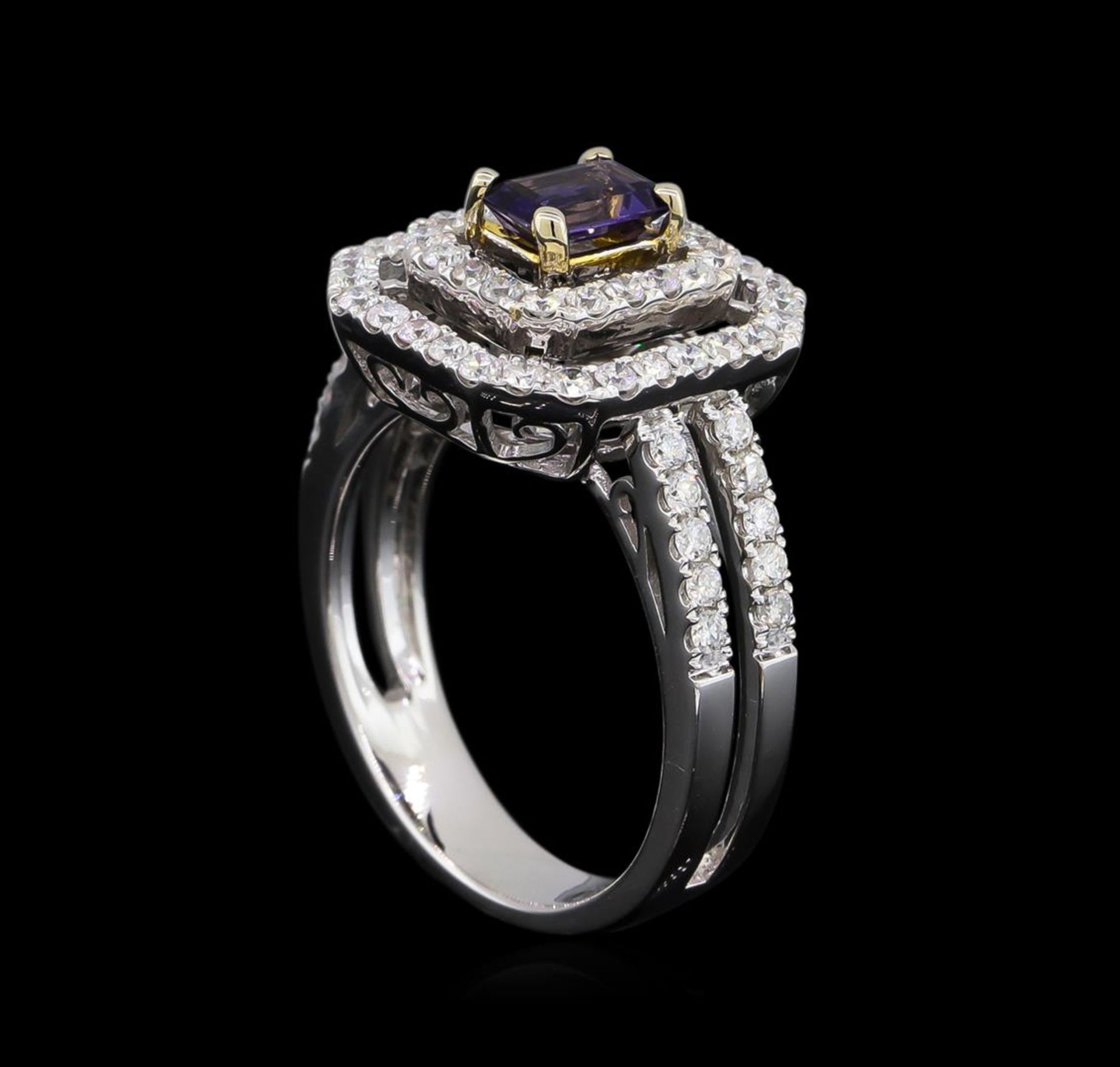 14KT White and Yellow Gold 0.40 ctw Tanzanite and Diamond Ring - Image 4 of 5