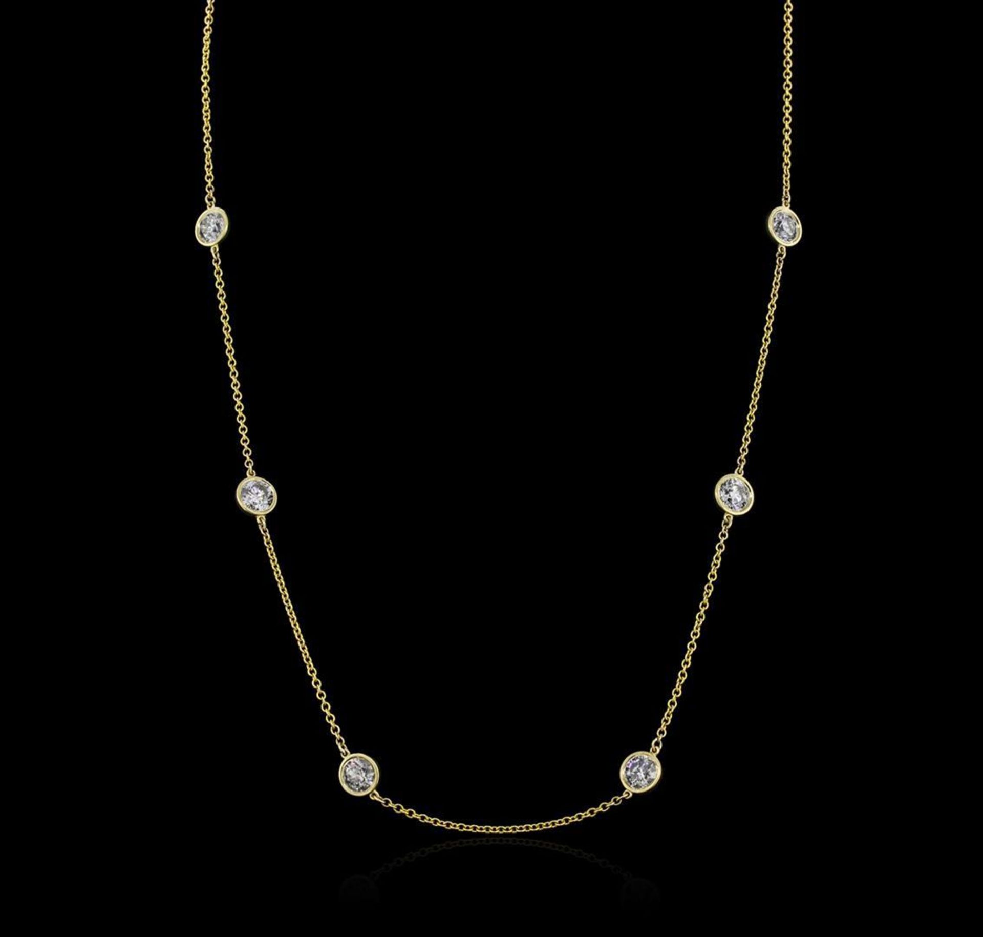 14KT Yellow Gold 4.87 ctw Diamond Necklace - Image 2 of 3