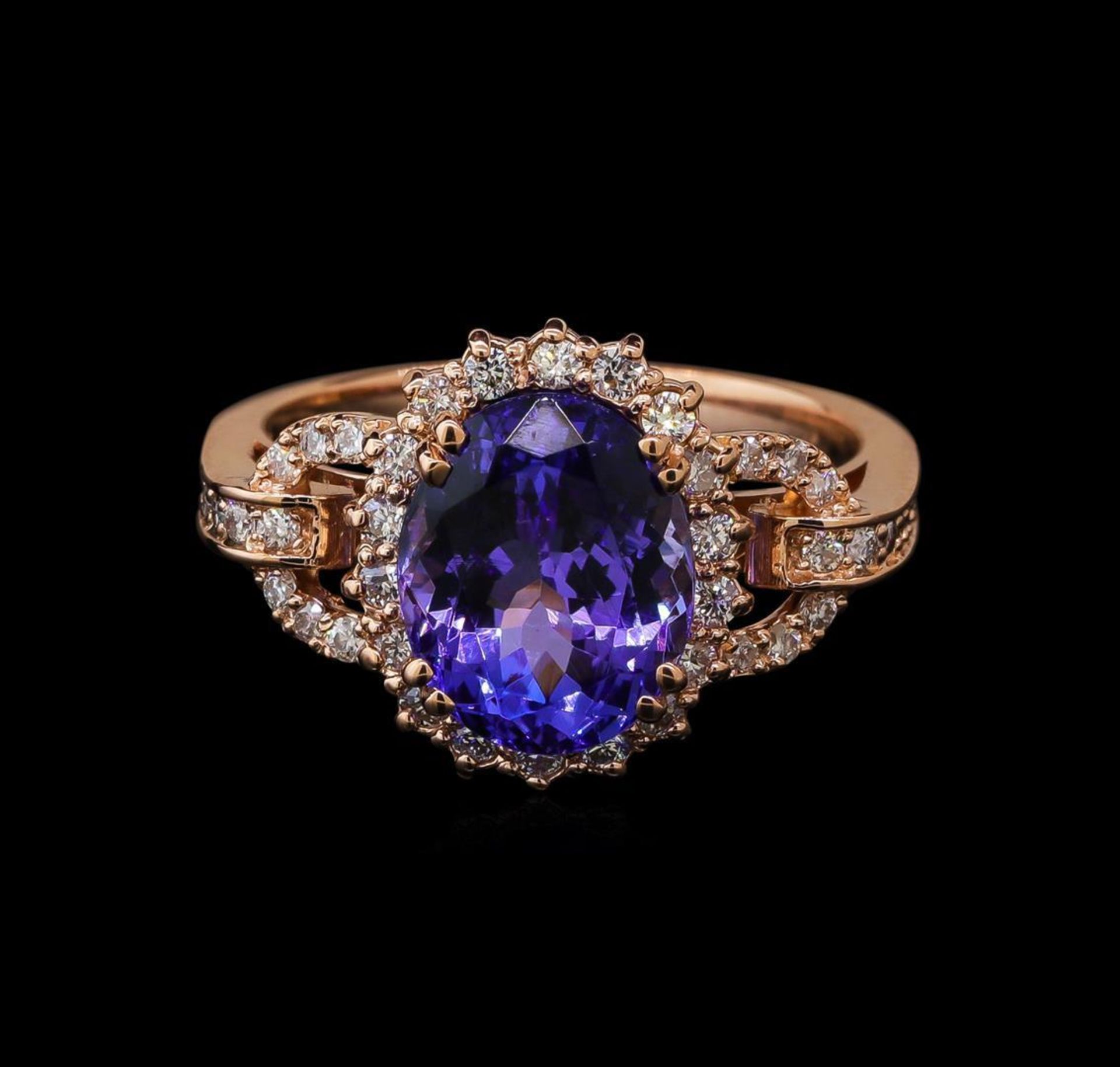 3.59 ctw Tanzanite and Diamond Ring - 14KT Rose Gold - Image 2 of 5