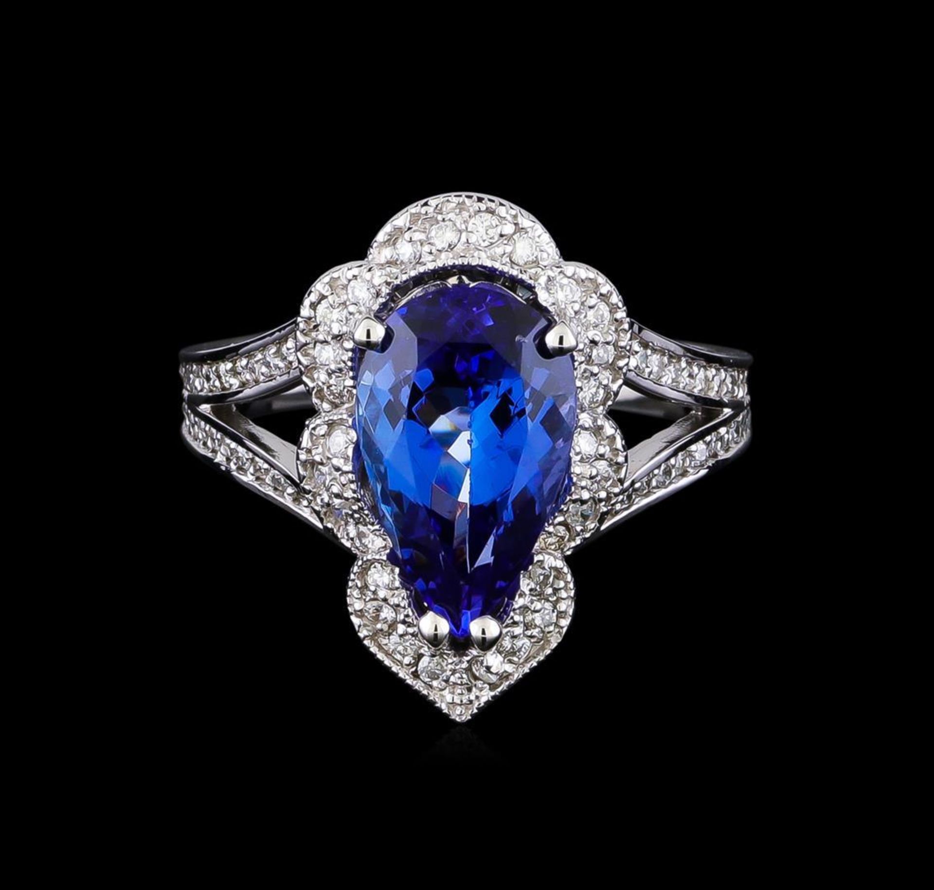 3.68 ctw Tanzanite and Diamond Ring - 14KT White Gold - Image 2 of 5