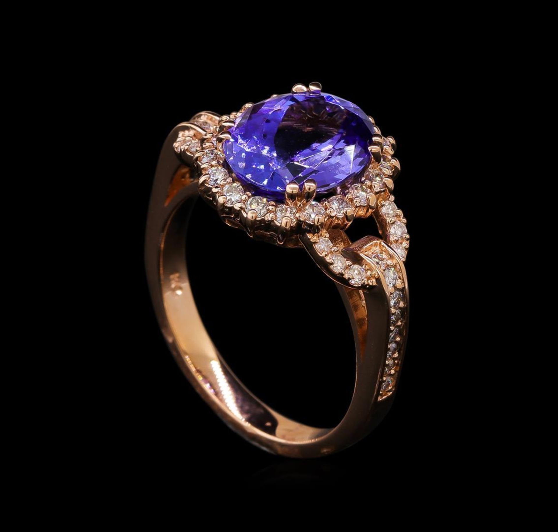 3.59 ctw Tanzanite and Diamond Ring - 14KT Rose Gold - Image 4 of 5