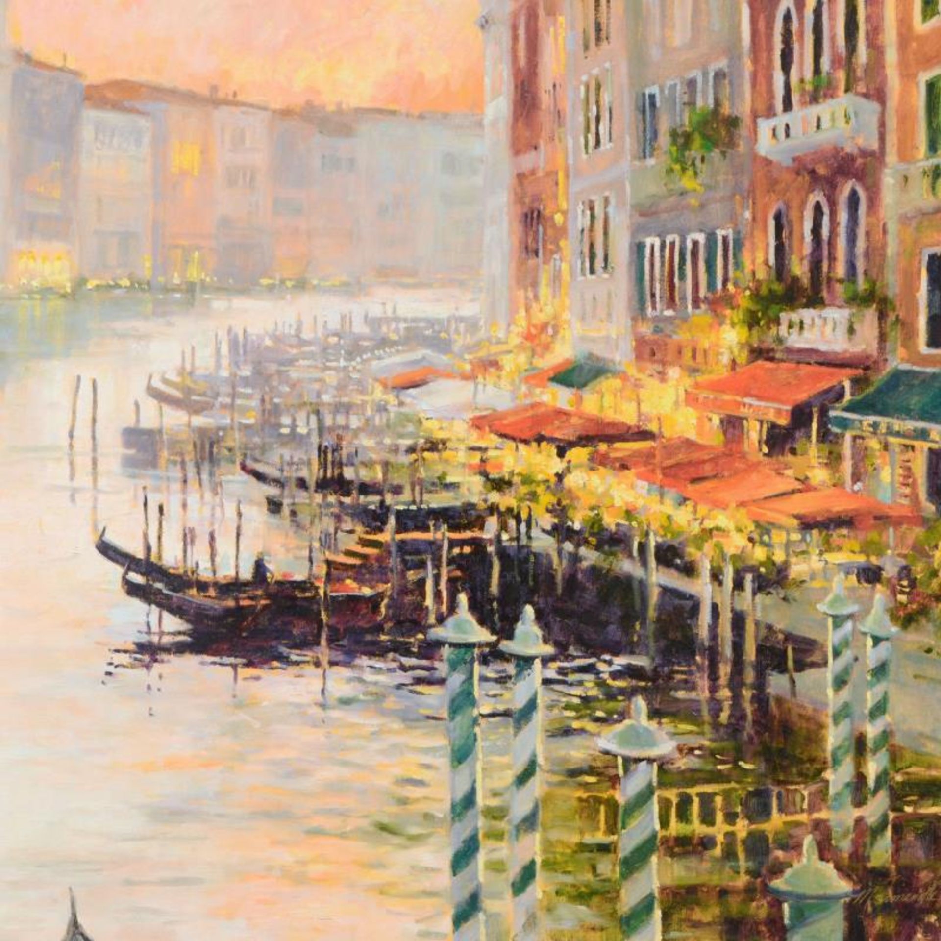 Marilyn Simandle, "Canal at Dusk" Limited Edition on Canvas, Numbered and Hand S - Image 2 of 2