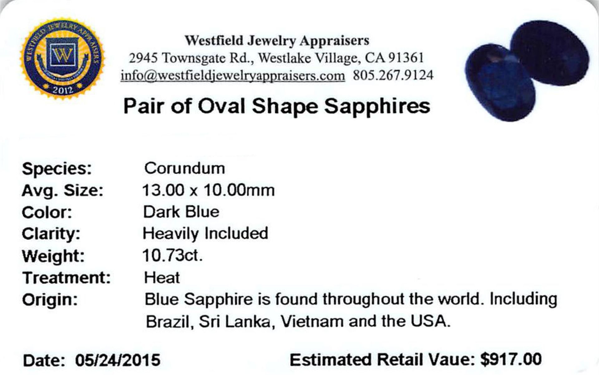 10.73 ctw Oval Mixed Blue Sapphire Parcel - Image 2 of 2