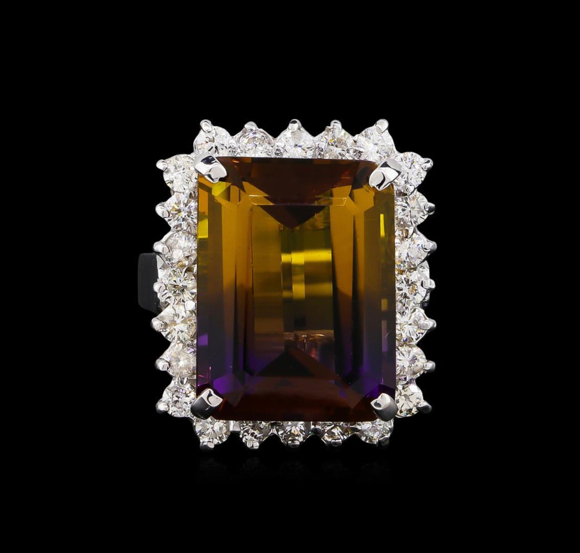 11.52 ctw Ametrine Quartz and Diamond Ring - 14KT White Gold - Image 2 of 5