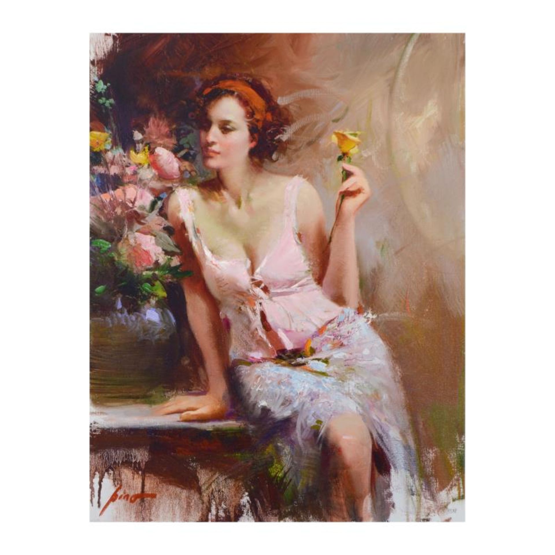 Pino (1939-2010), "Sweet Scent" Limited Edition Artist-Embellished Giclee on Can