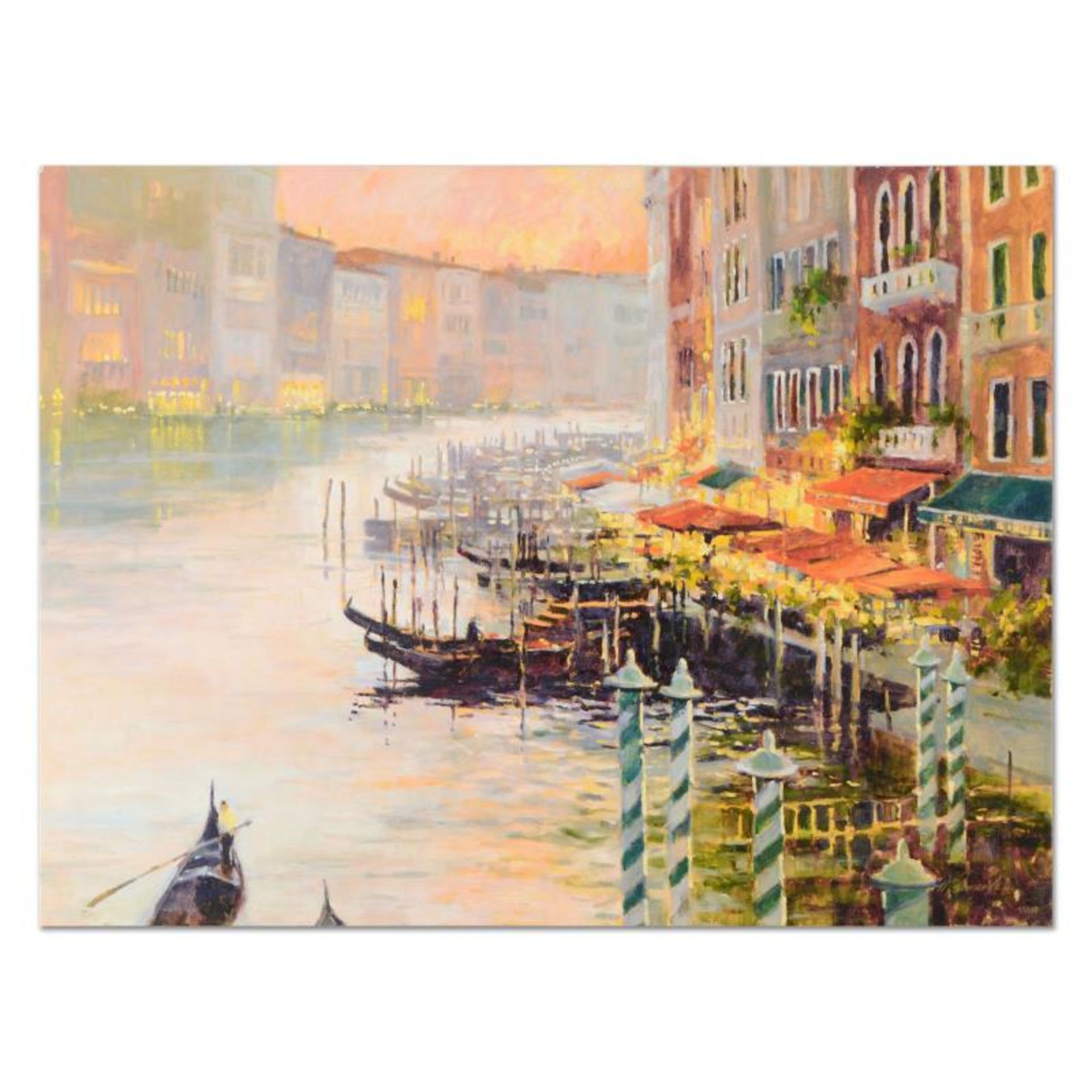 Marilyn Simandle, "Canal at Dusk" Limited Edition on Canvas, Numbered and Hand S
