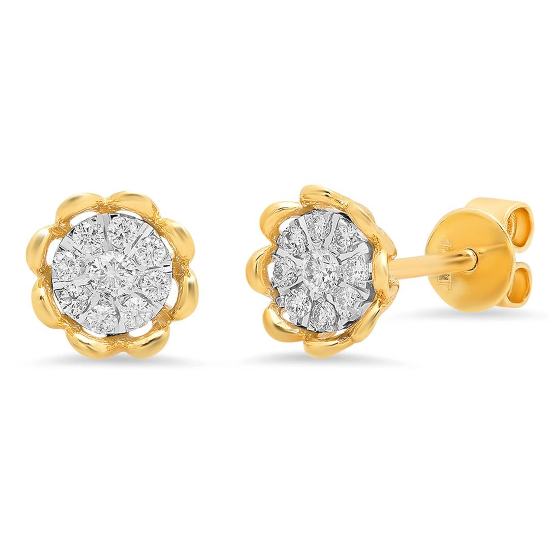 14k Gold 0.24CTW Diamond Earrings, (I1/G-H)