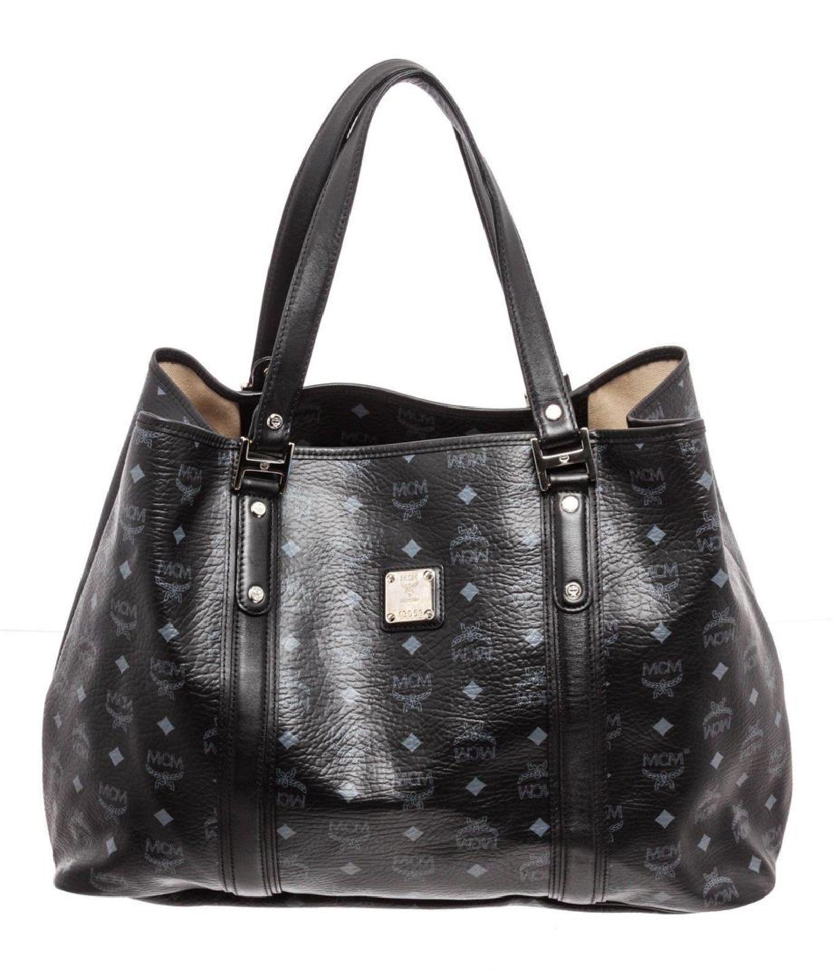 MCM Black Large Shopper Tote Bag