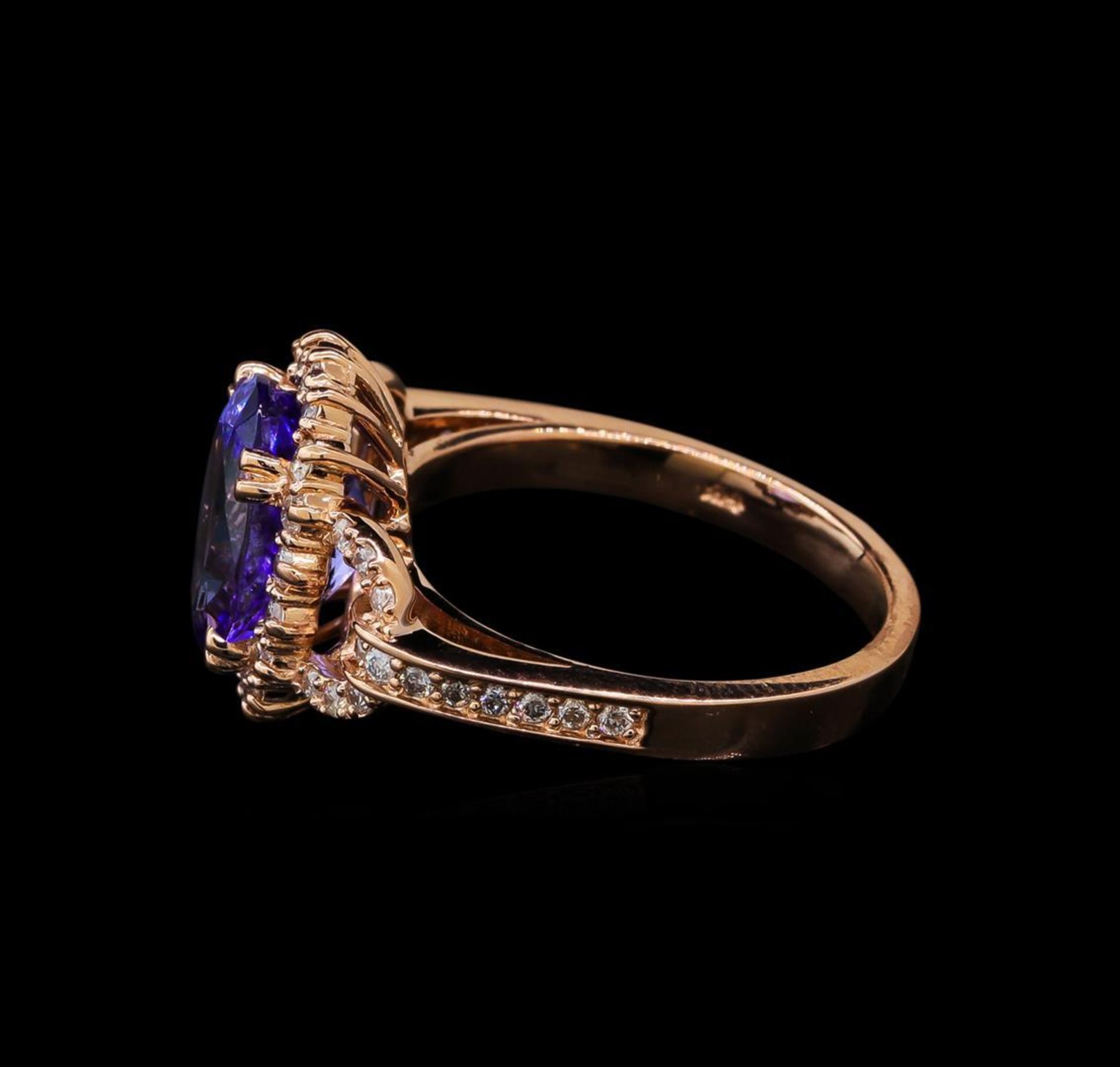 3.59 ctw Tanzanite and Diamond Ring - 14KT Rose Gold - Image 3 of 5