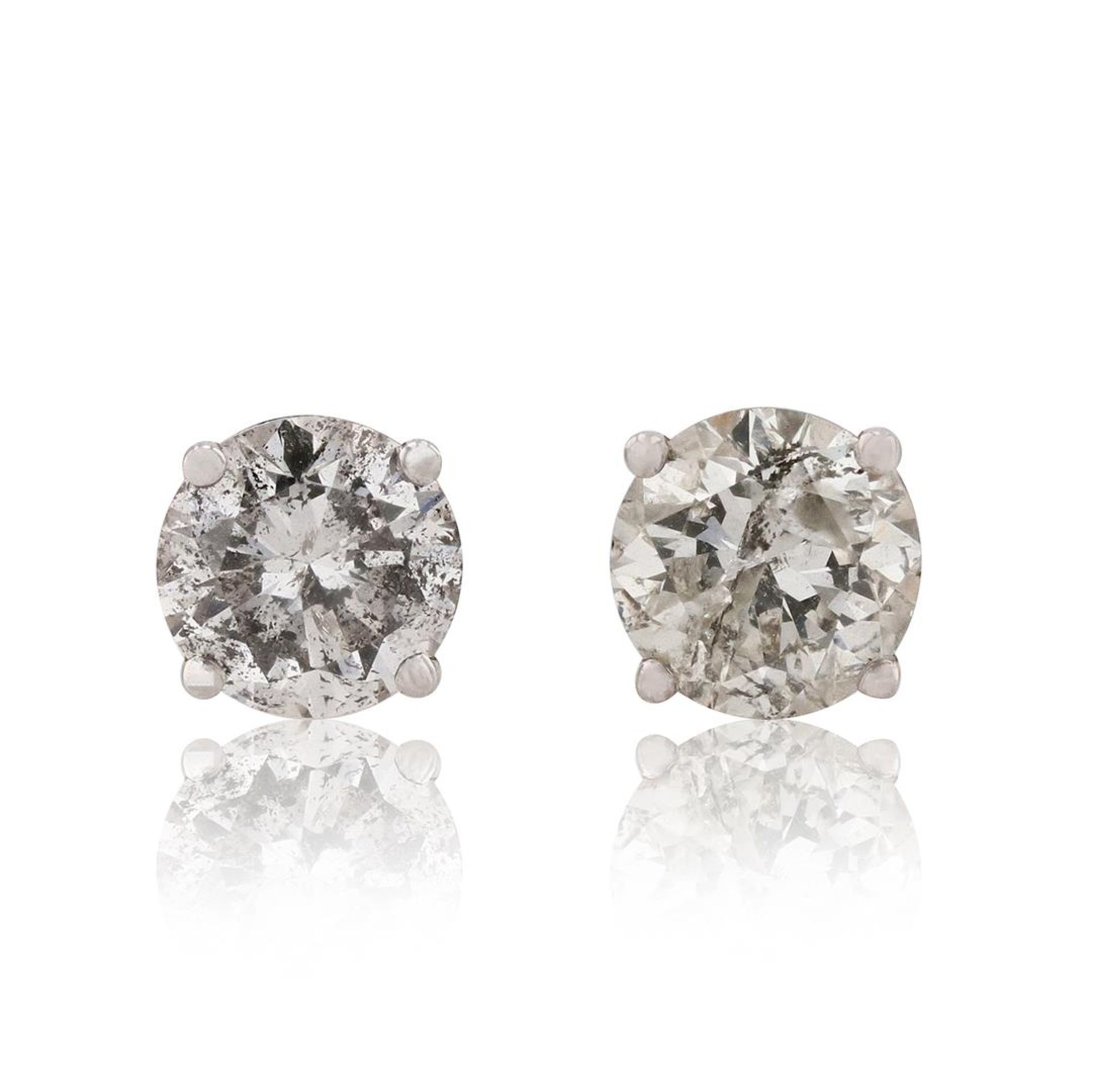 1.92 ctw Diamond 18K White Gold Earrings - Image 2 of 4