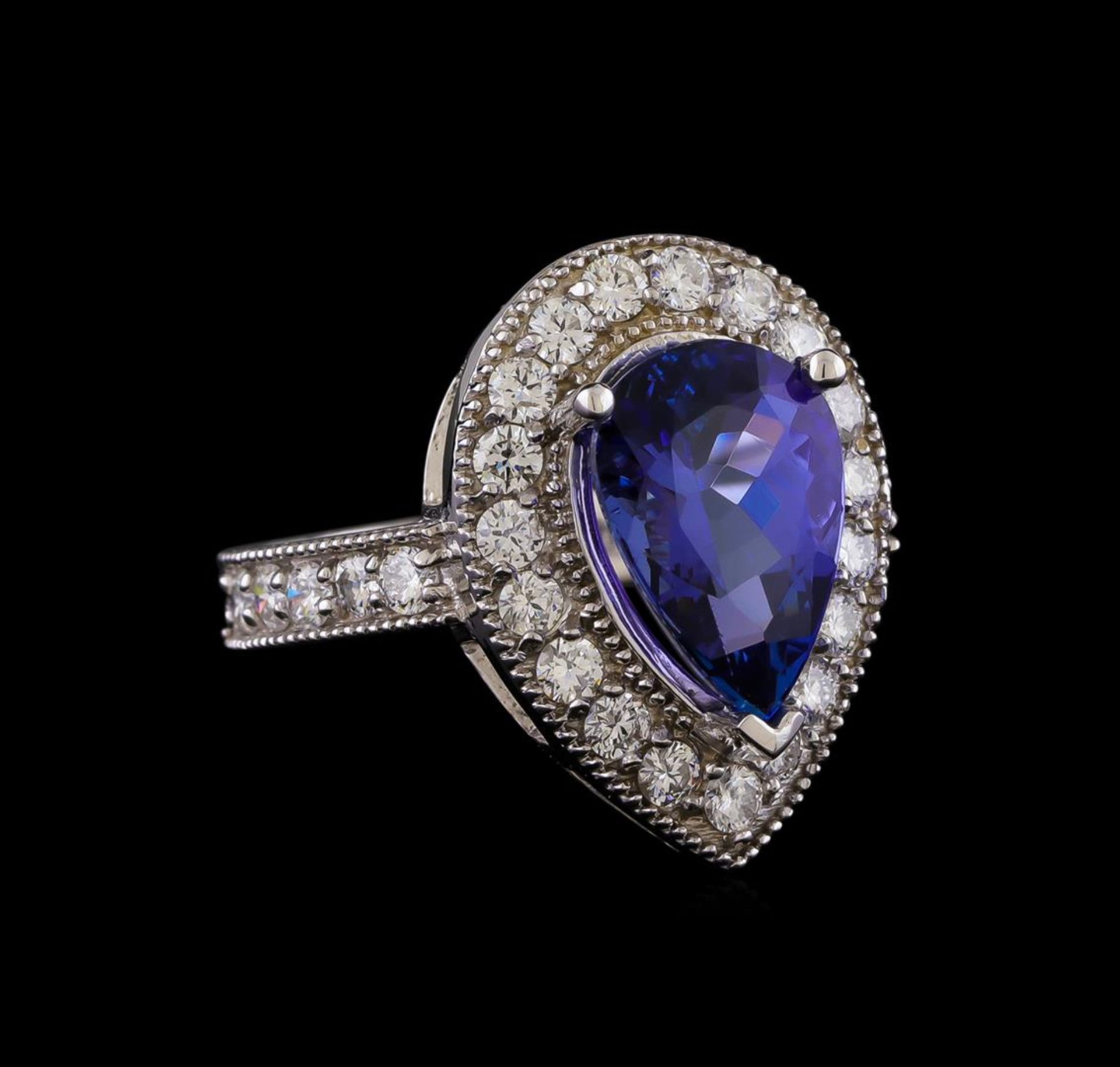 14KT White Gold 3.30 ctw Tanzanite and Diamond Ring