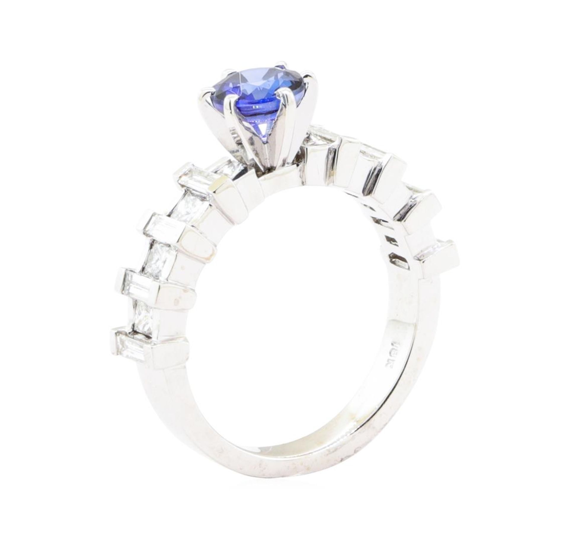 2.20 ctw Sapphire And Diamond Ring - 18KT White Gold - Image 4 of 5