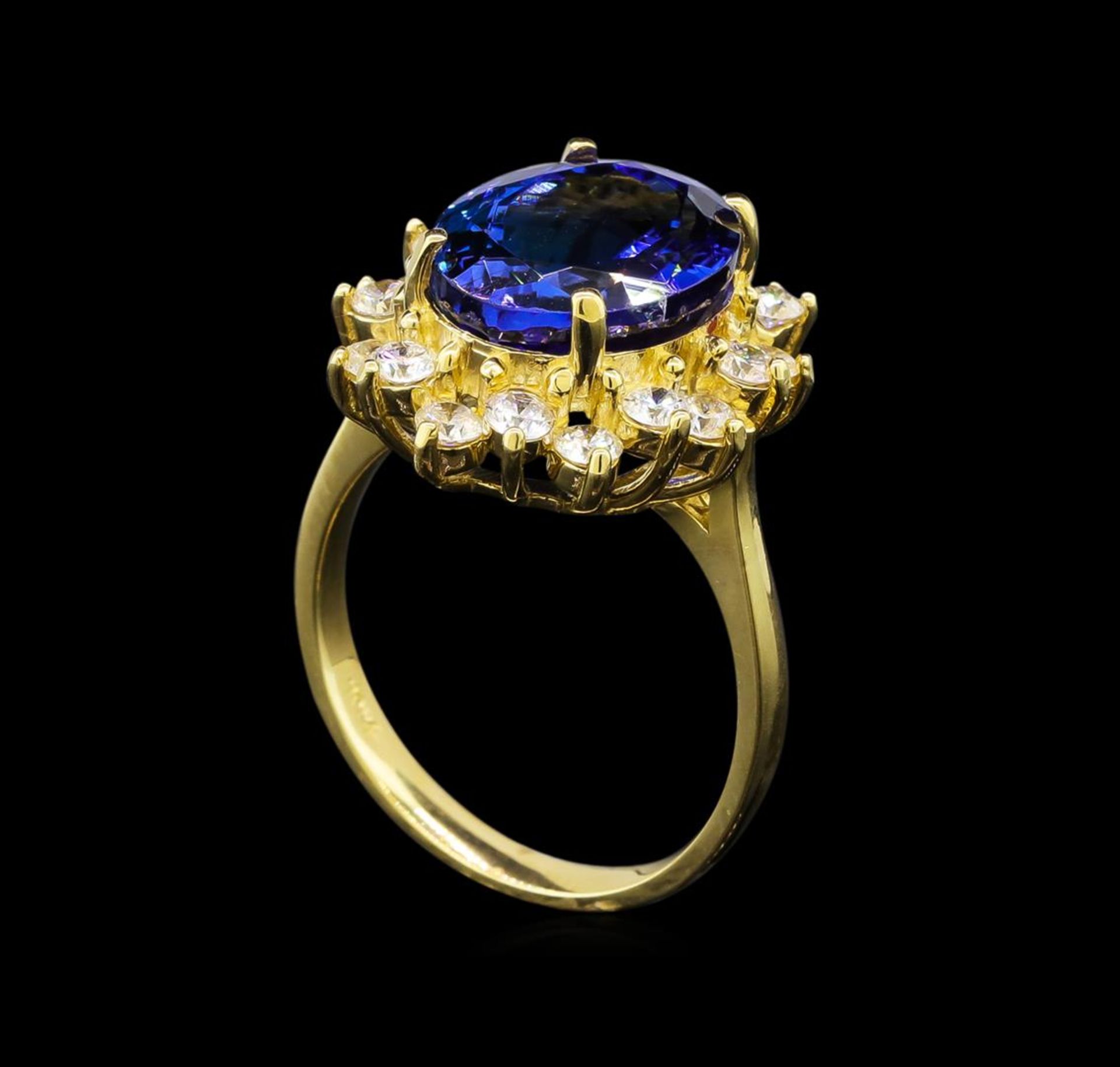 14KT Yellow Gold 5.44 ctw Tanzanite and Diamond Ring - Image 4 of 5