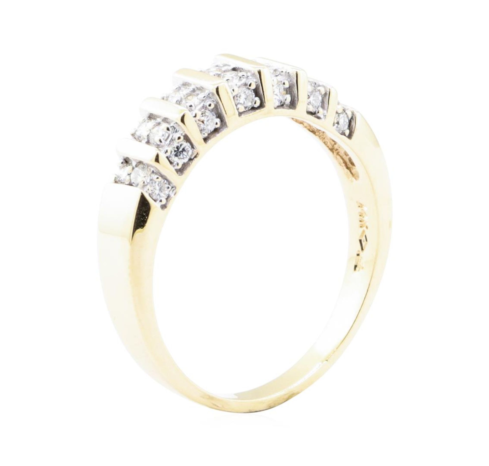 0.56 ctw Diamond Beveled Edge Band - 14KT Yellow Gold - Image 4 of 5