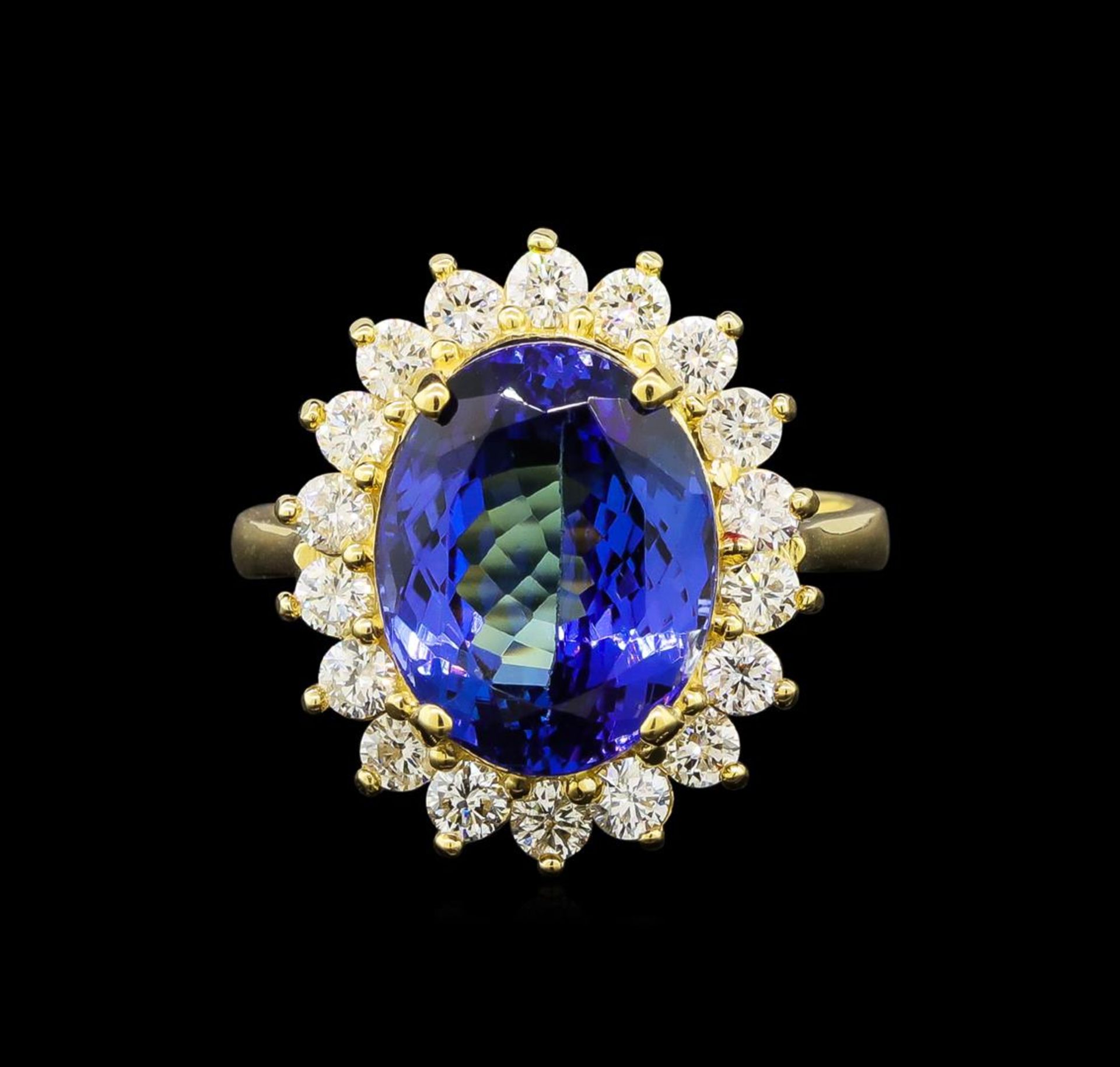 14KT Yellow Gold 5.44 ctw Tanzanite and Diamond Ring - Image 2 of 5