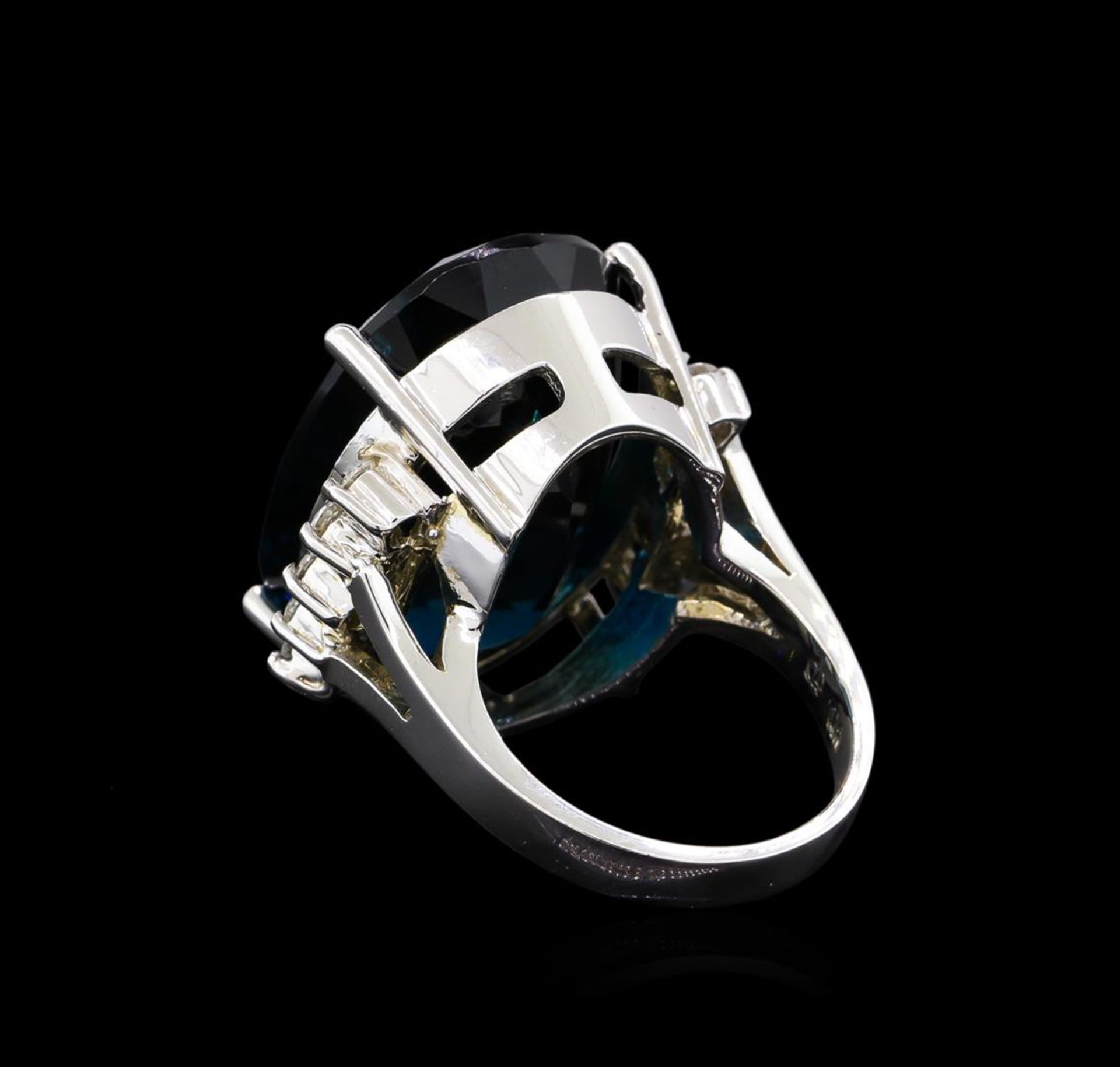 14KT White Gold 40.61 ctw Blue Topaz and Diamond Ring - Image 3 of 5