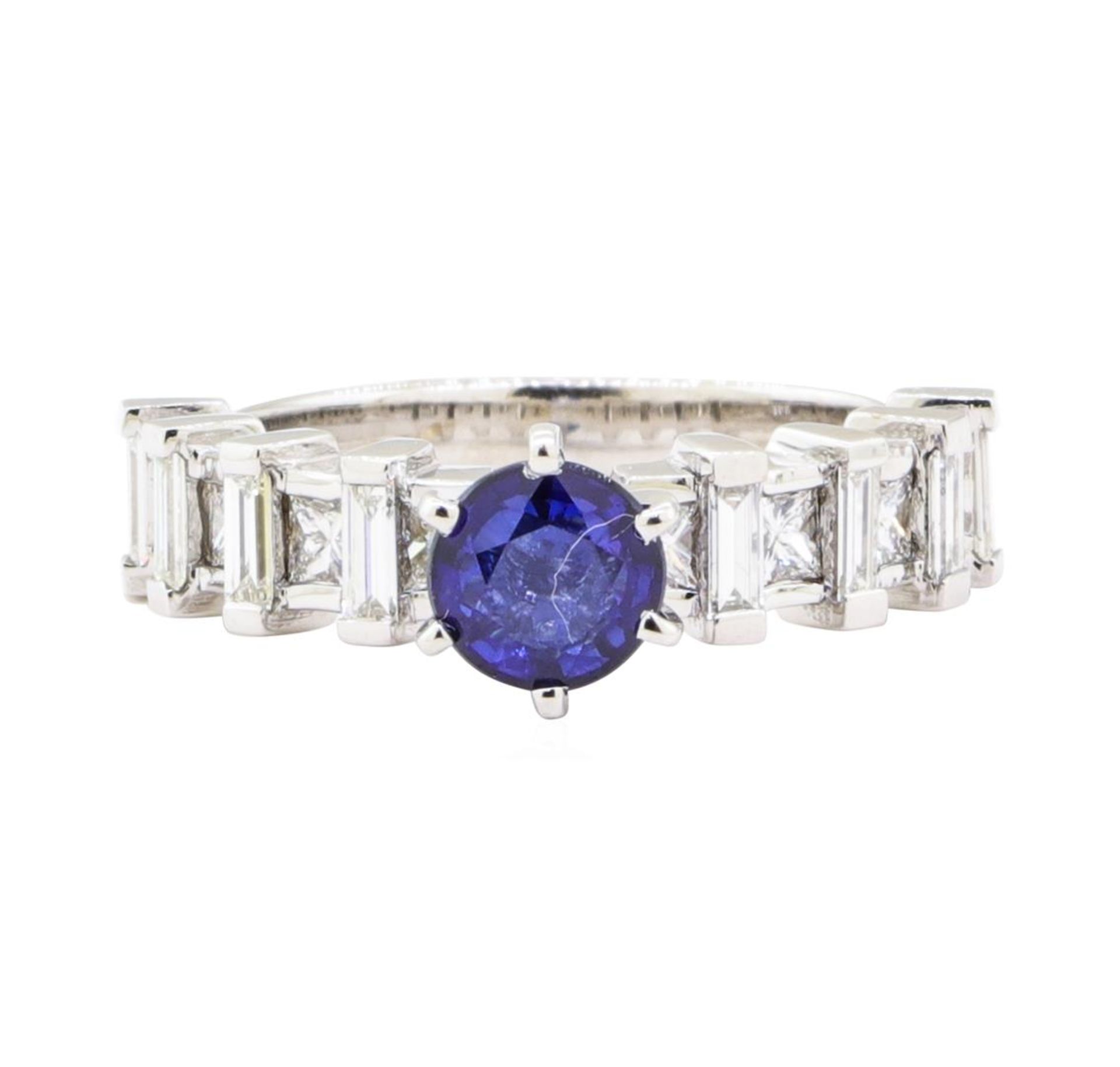 2.20 ctw Sapphire And Diamond Ring - 18KT White Gold - Image 2 of 5