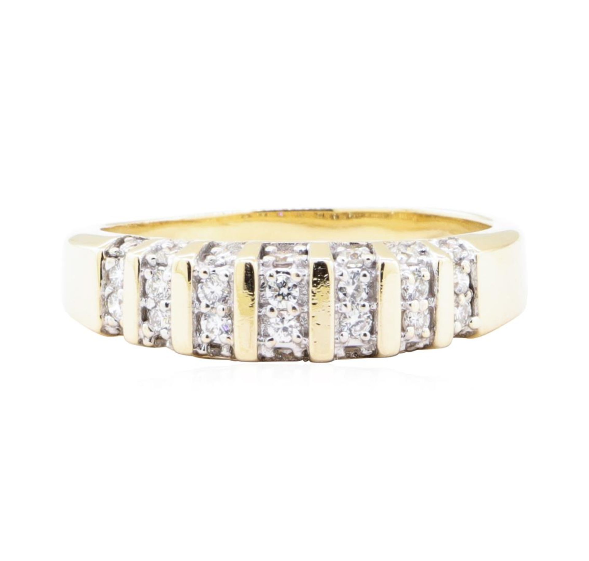 0.56 ctw Diamond Beveled Edge Band - 14KT Yellow Gold - Image 2 of 5