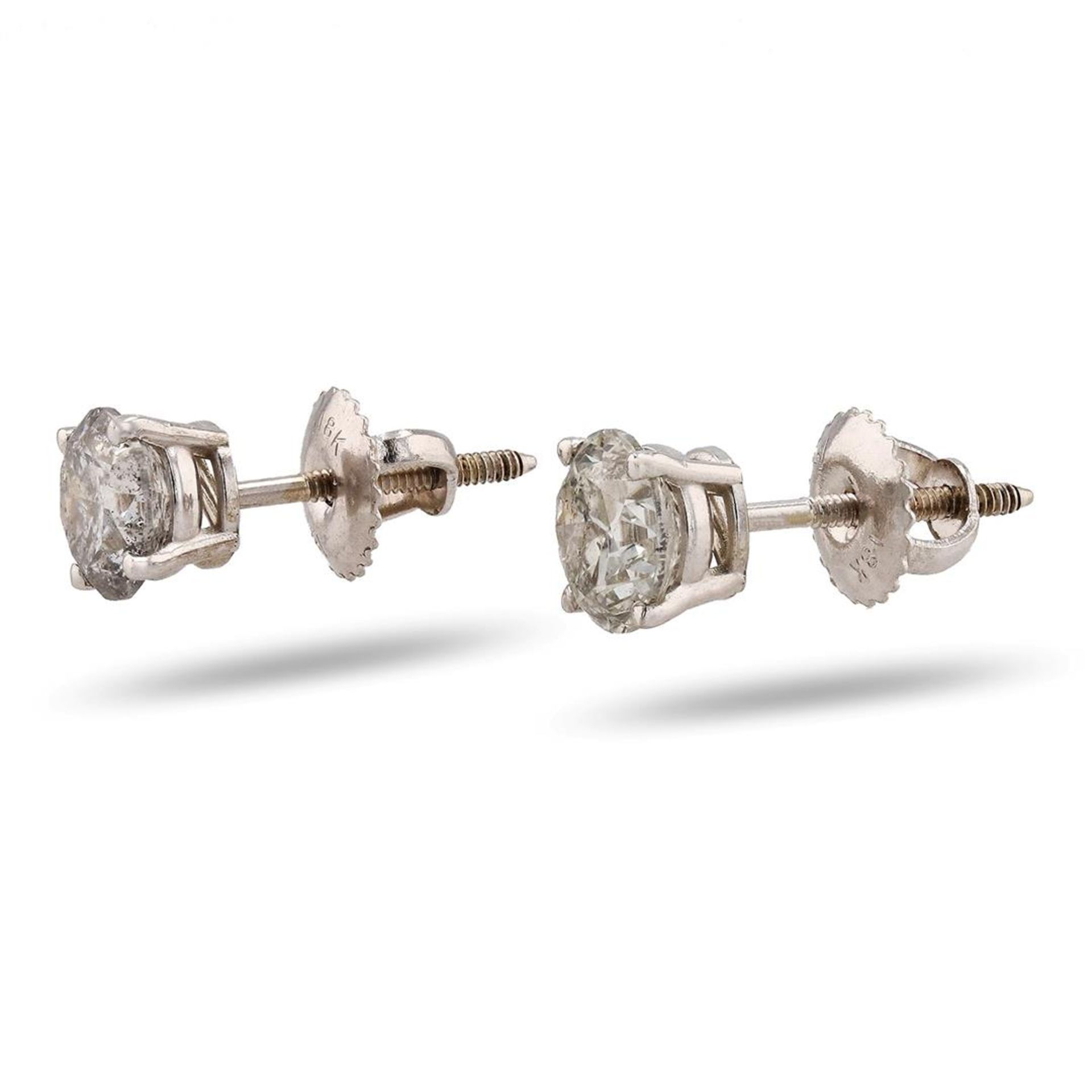1.92 ctw Diamond 18K White Gold Earrings - Image 3 of 4
