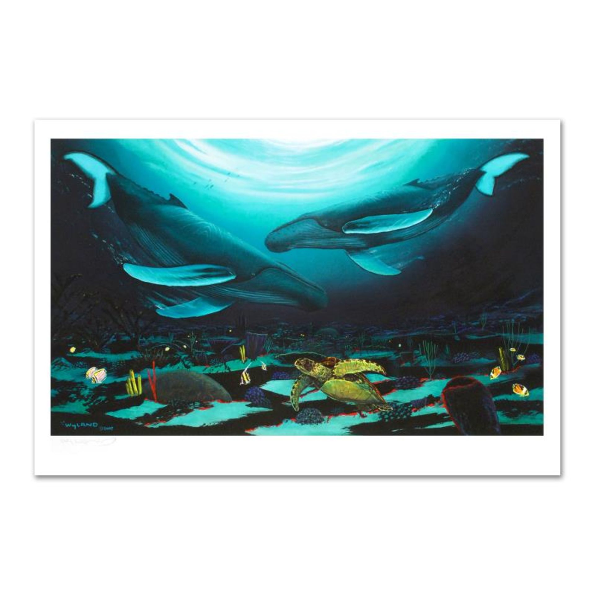 Wyland -"Humpback Dance" Limited Edition Giclee on Canvas (35" x 24"), Numbered