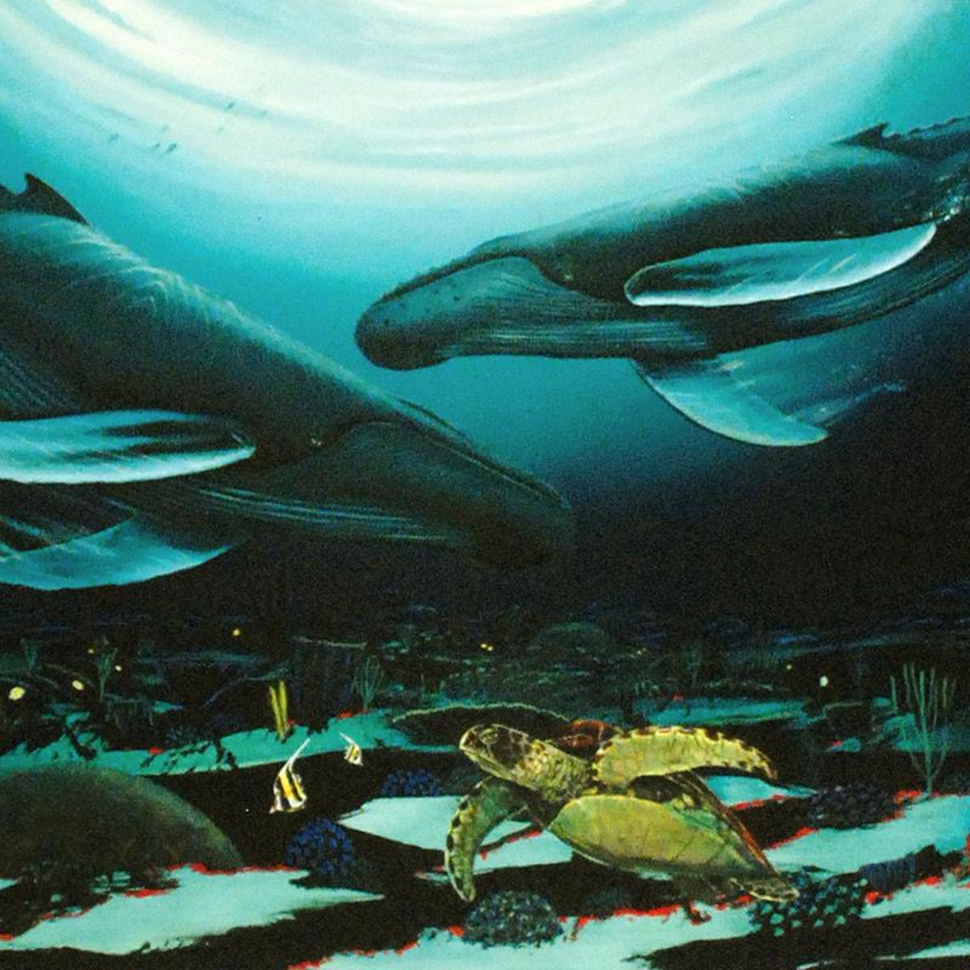 Wyland -"Humpback Dance" Limited Edition Giclee on Canvas (35" x 24"), Numbered - Image 2 of 2