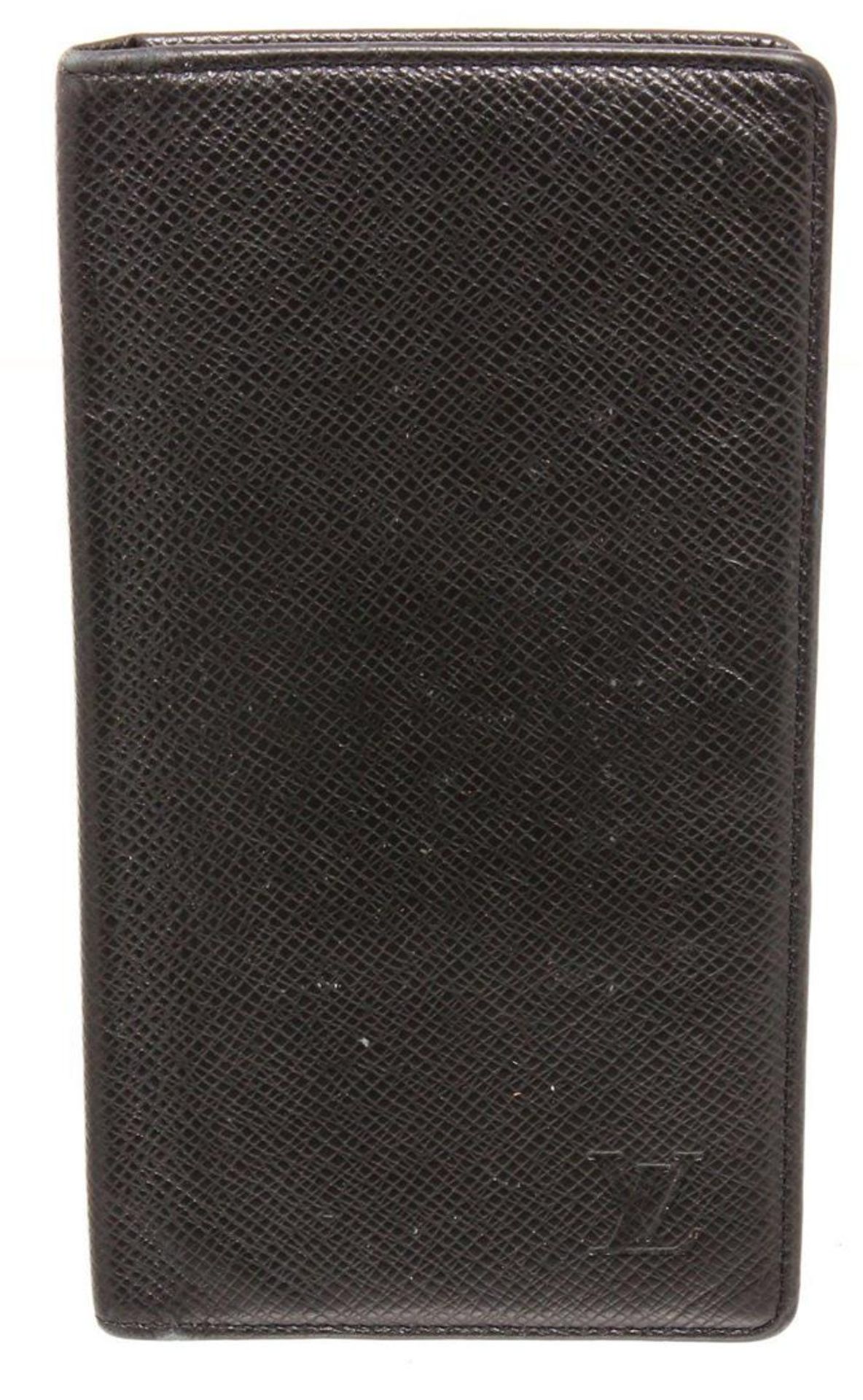 Louis Vuitton Black Taiga Leather Long Bifold Wallet