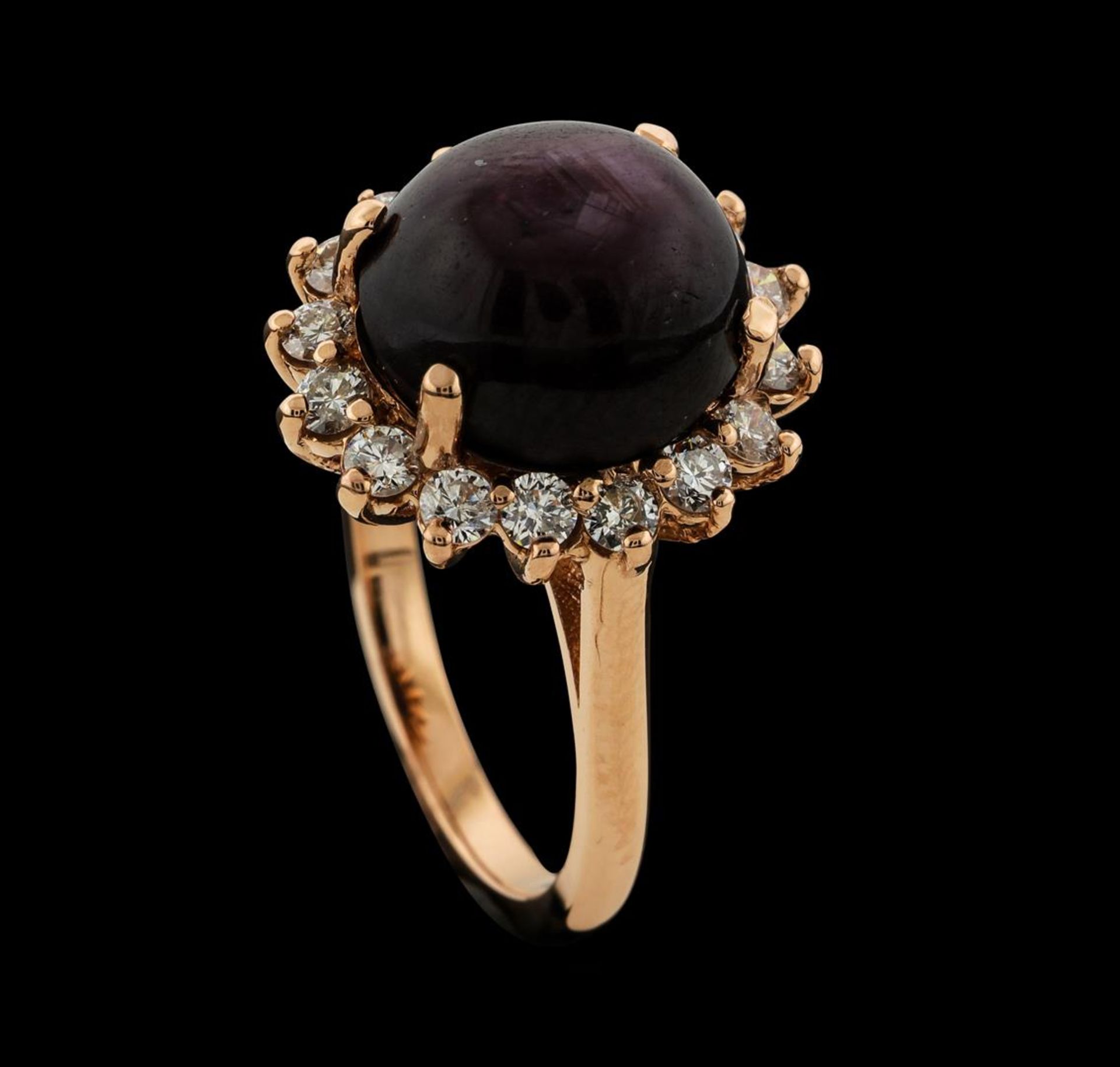 11.96 ctw Star Ruby and Diamond Ring - 14KT Rose Gold - Image 4 of 4