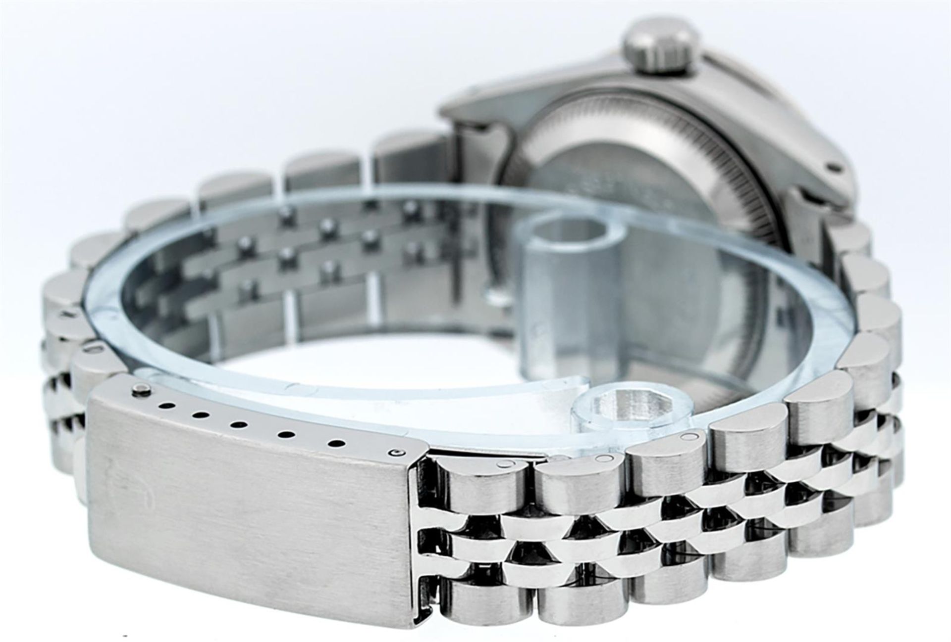 Rolex Ladies Stainless Steel 26MM Black String Diamond Lugs Datejust Wristwatch - Image 5 of 9