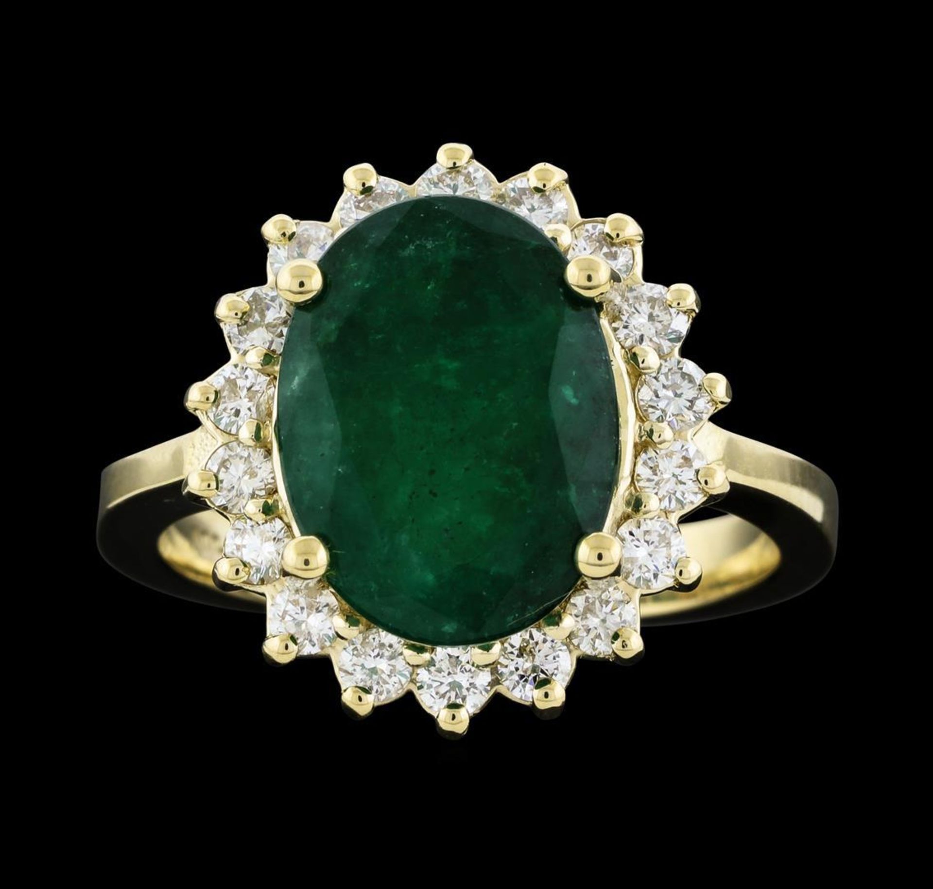 4.41 ctw Emerald and Diamond Ring - 14KT Yellow Gold - Image 2 of 5