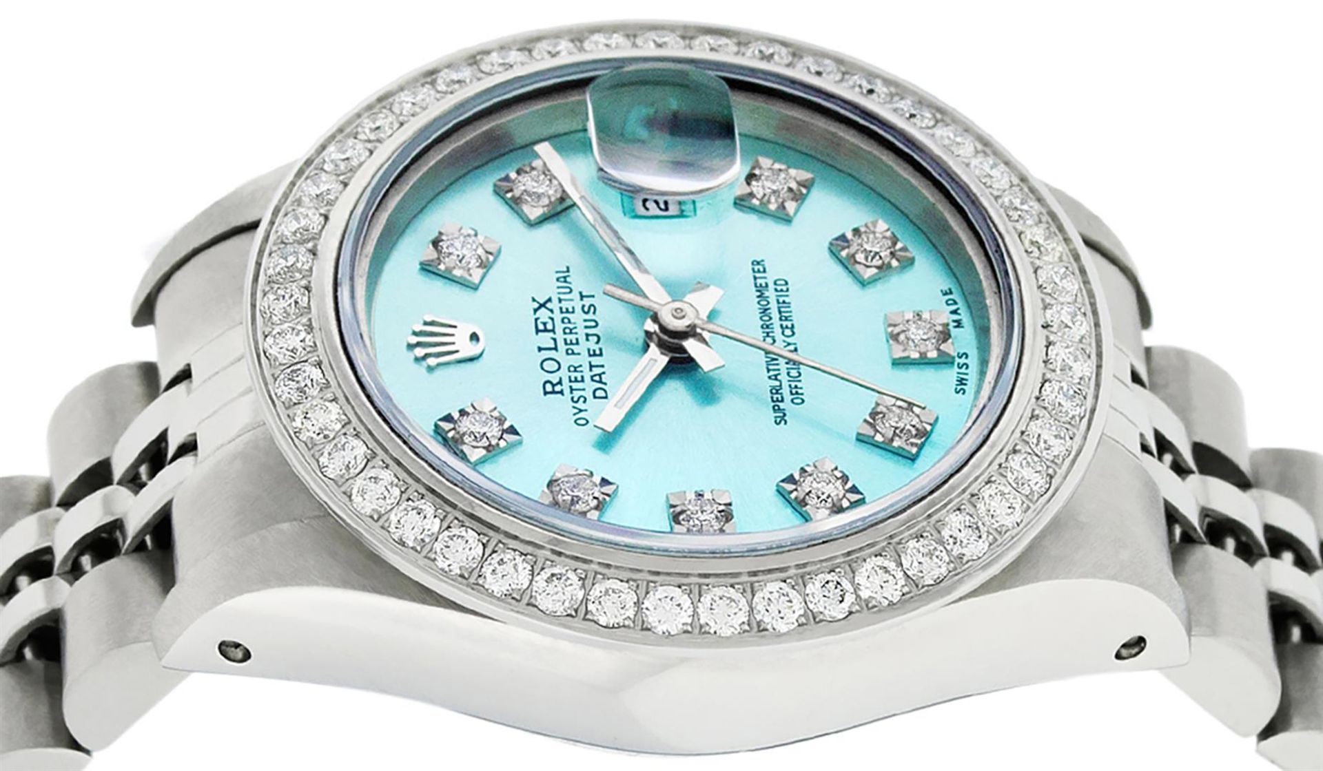 Rolex Ladies Stainless Steel Ice Blue Diamond 26MM Datejust Wristwatch - Image 7 of 8