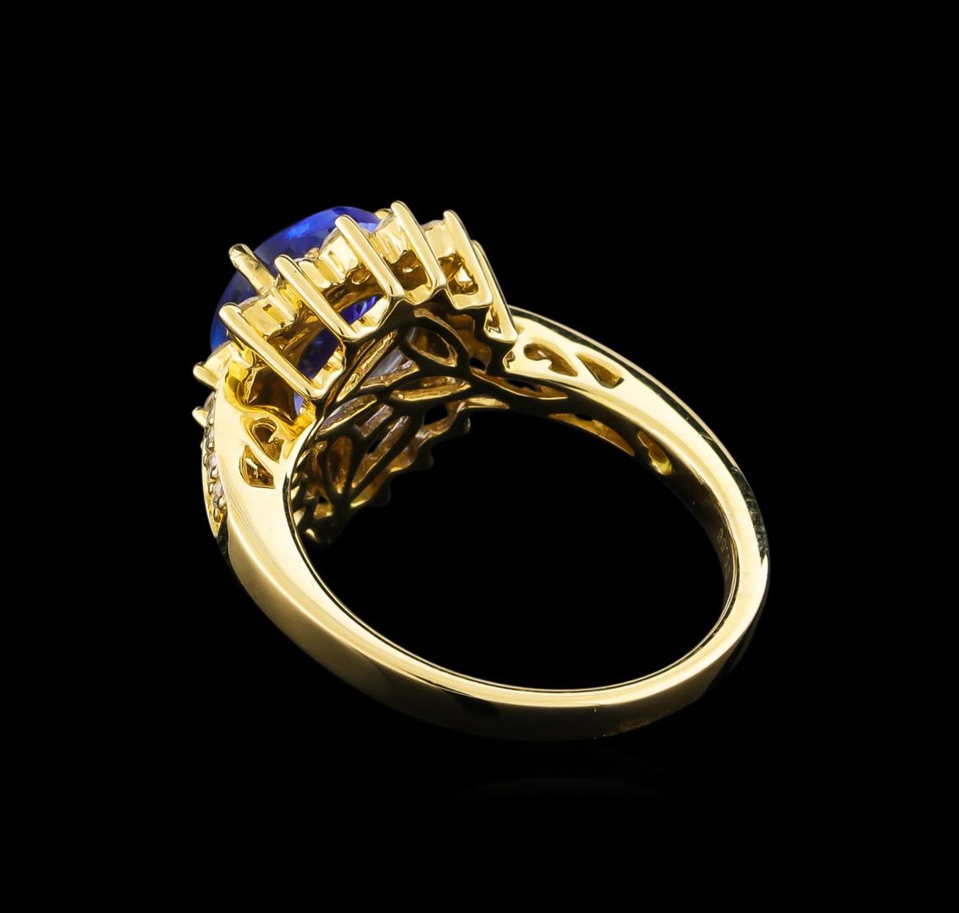 14KT Yellow Gold 2.86 ctw Tanzanite and Diamond Ring - Image 3 of 5