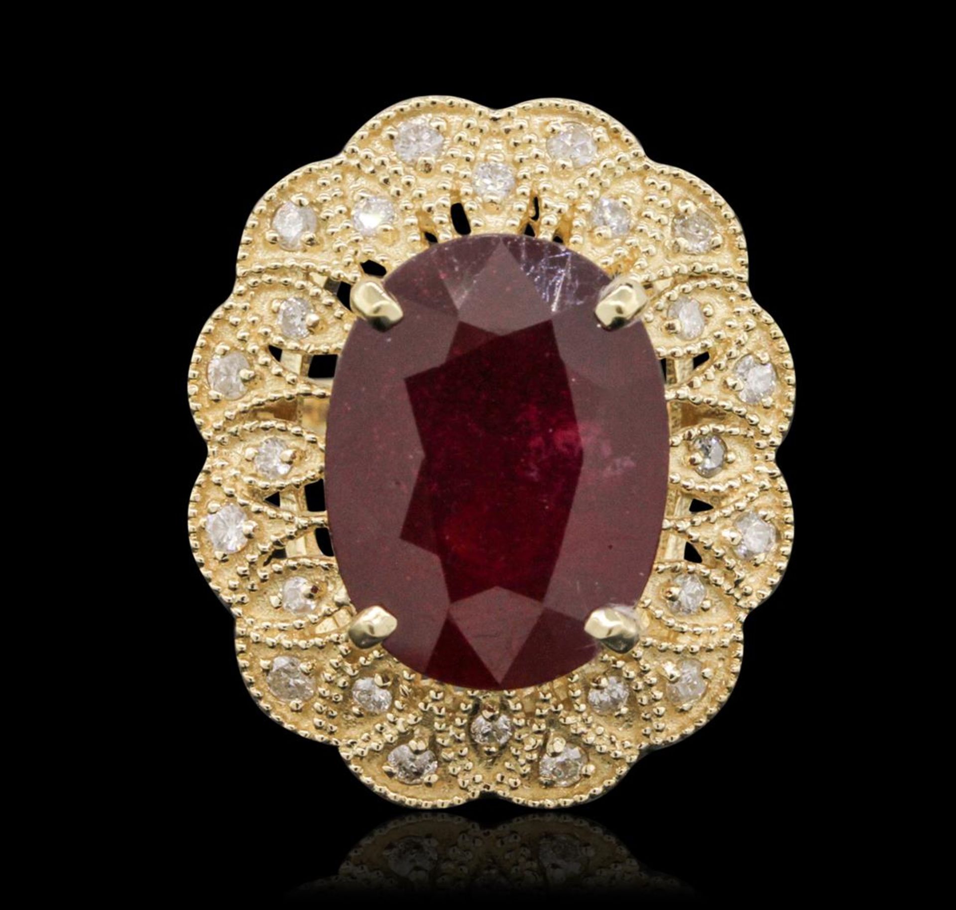 14KT Yellow Gold 12.63 ctw Ruby and Diamond Ring - Image 2 of 3