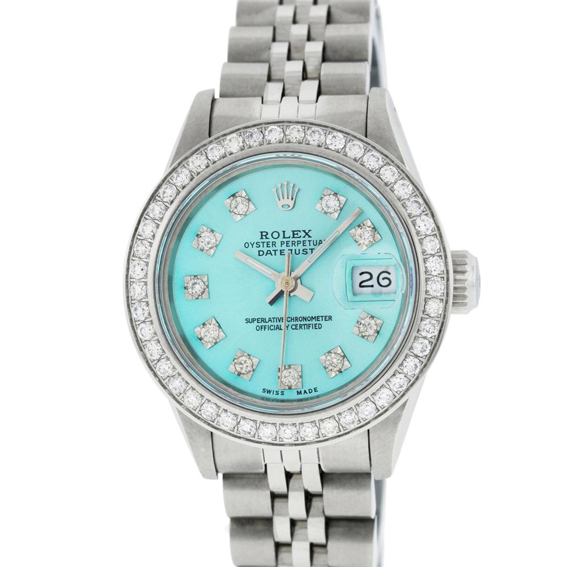Rolex Ladies Stainless Steel Ice Blue Diamond 26MM Datejust Wristwatch - Image 2 of 8