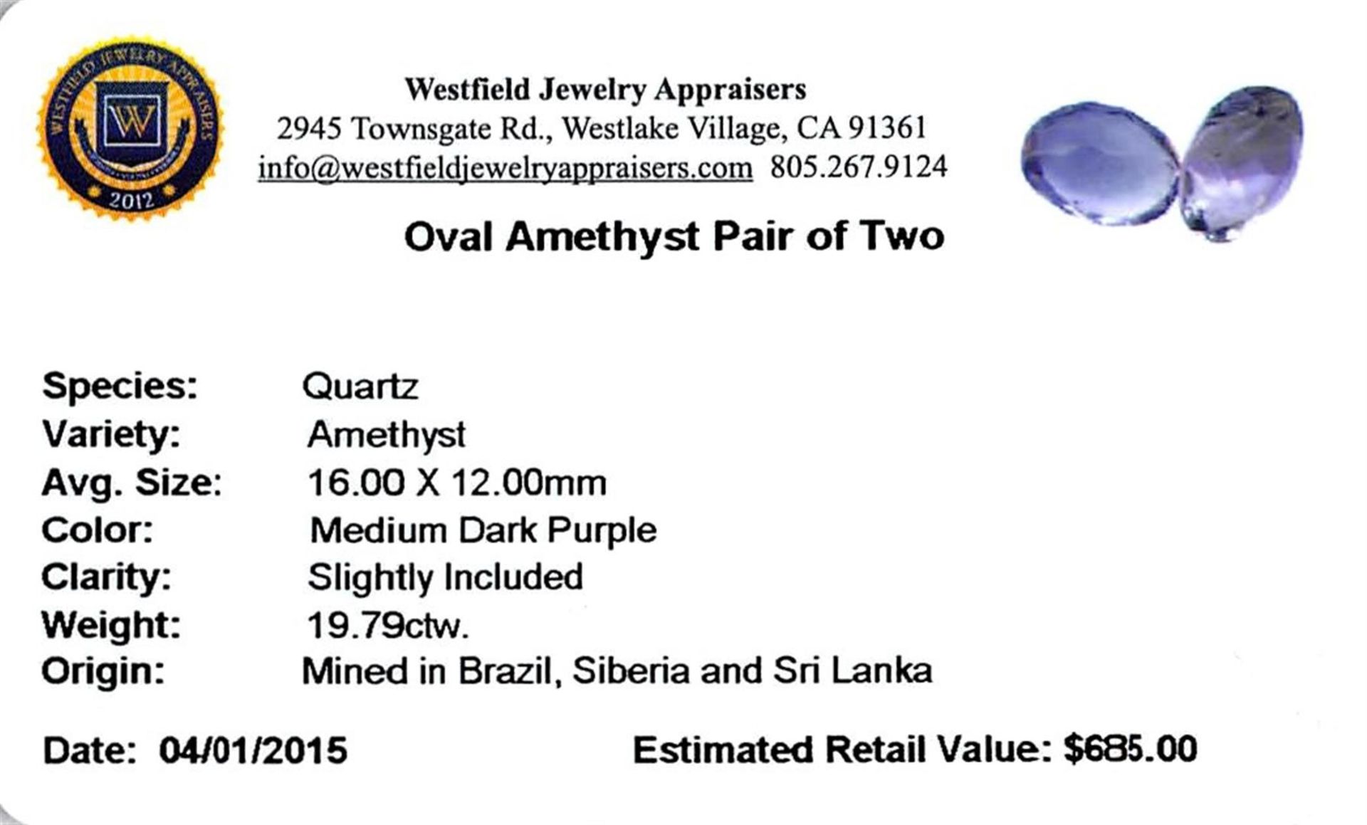 19.79 ctw Oval Mixed Amethyst Parcel - Image 2 of 2