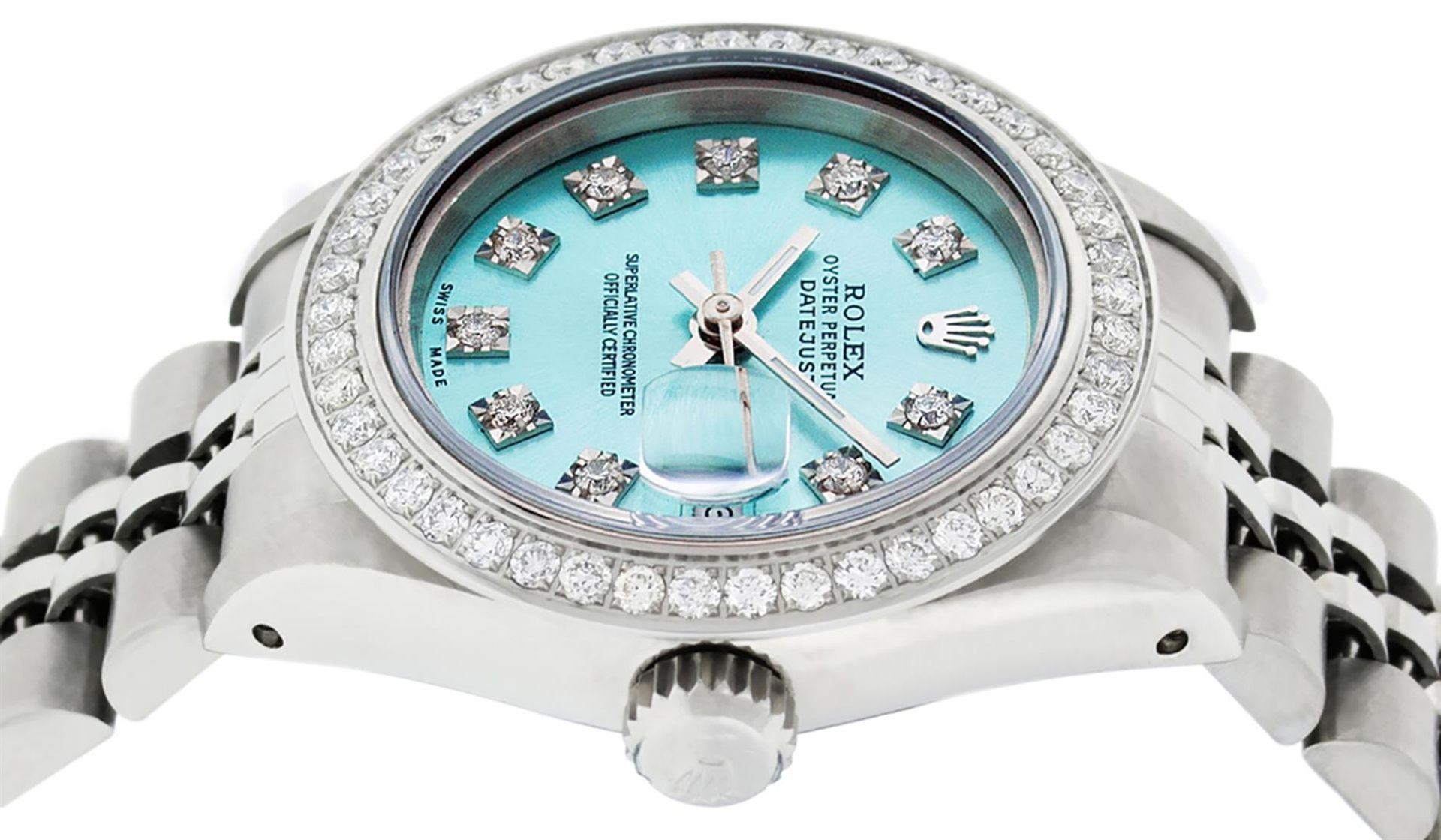 Rolex Ladies Stainless Steel Ice Blue Diamond 26MM Datejust Wristwatch - Image 8 of 8