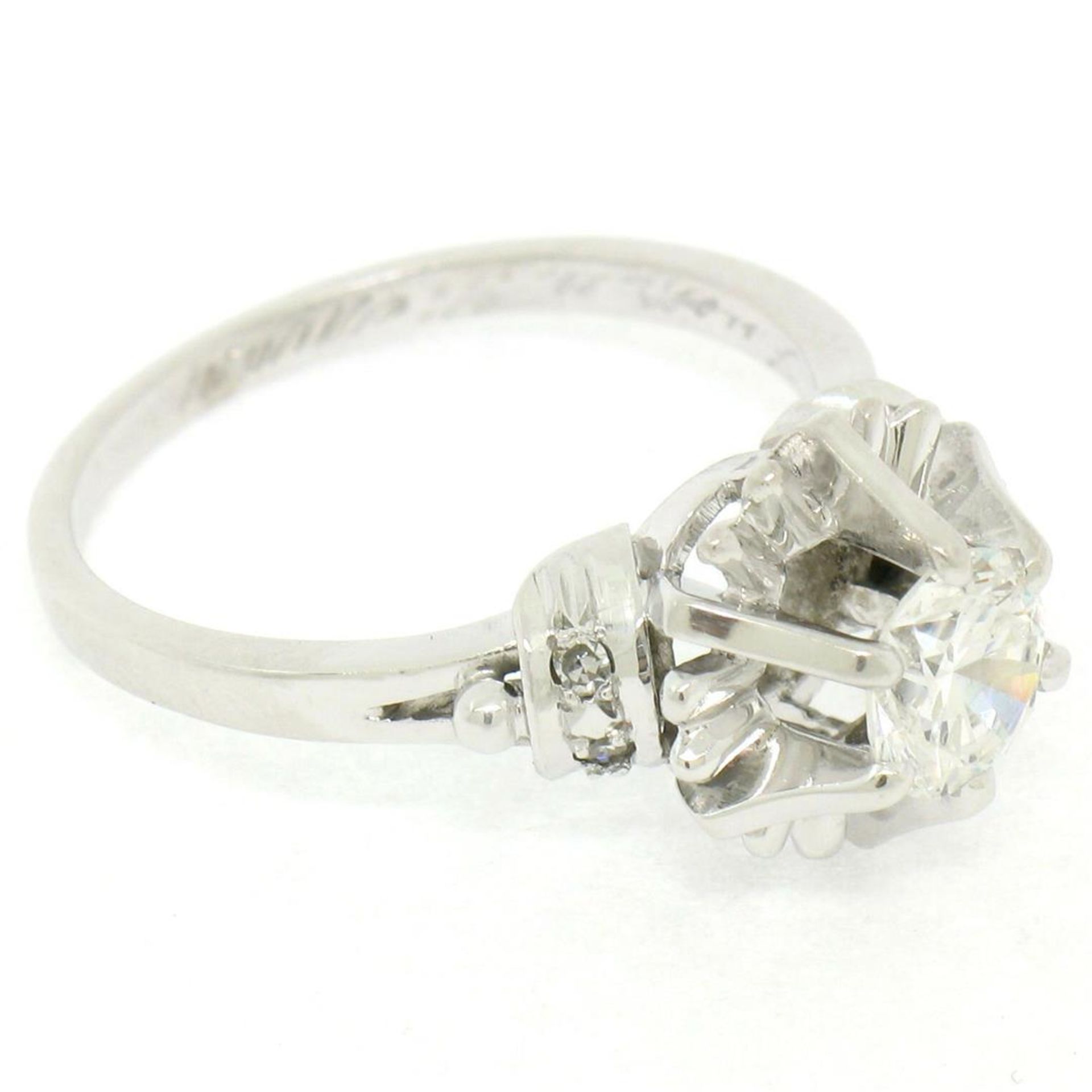 Vintage Platinum 0.68 ctw Round Transitional Diamond Solitaire Ring - Image 5 of 9