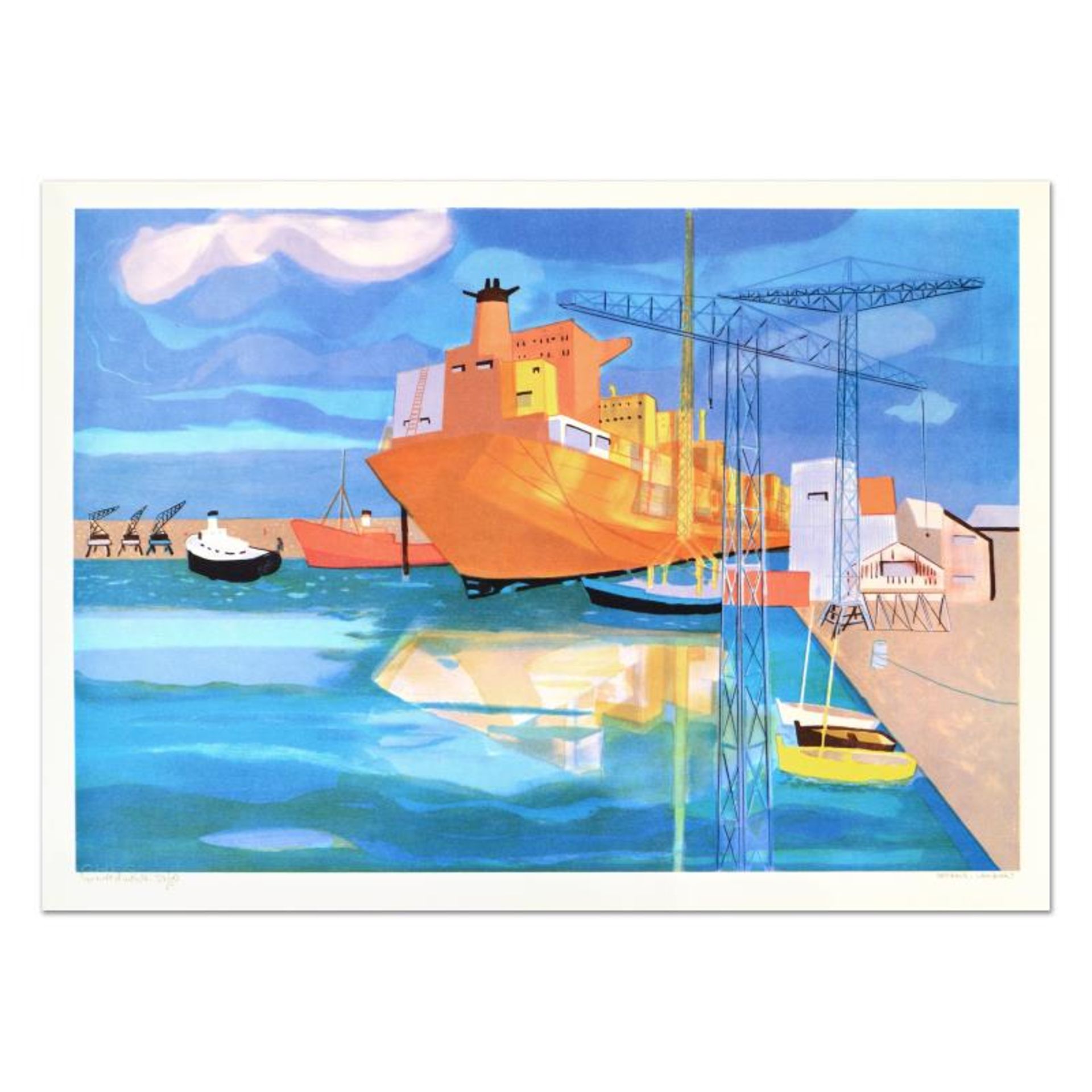 Georges Lambert (1919-1998), "Brest" Limited Edition Lithograph, Numbered and Ha