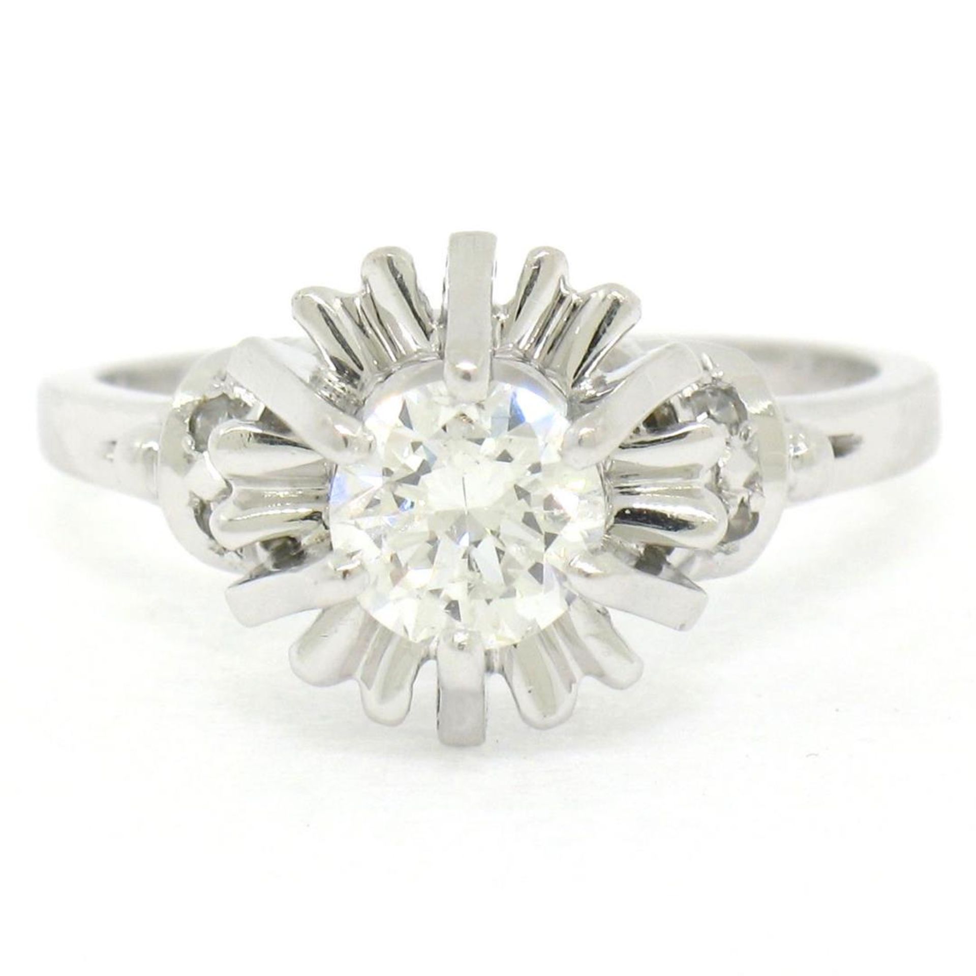 Vintage Platinum 0.68 ctw Round Transitional Diamond Solitaire Ring - Image 3 of 9