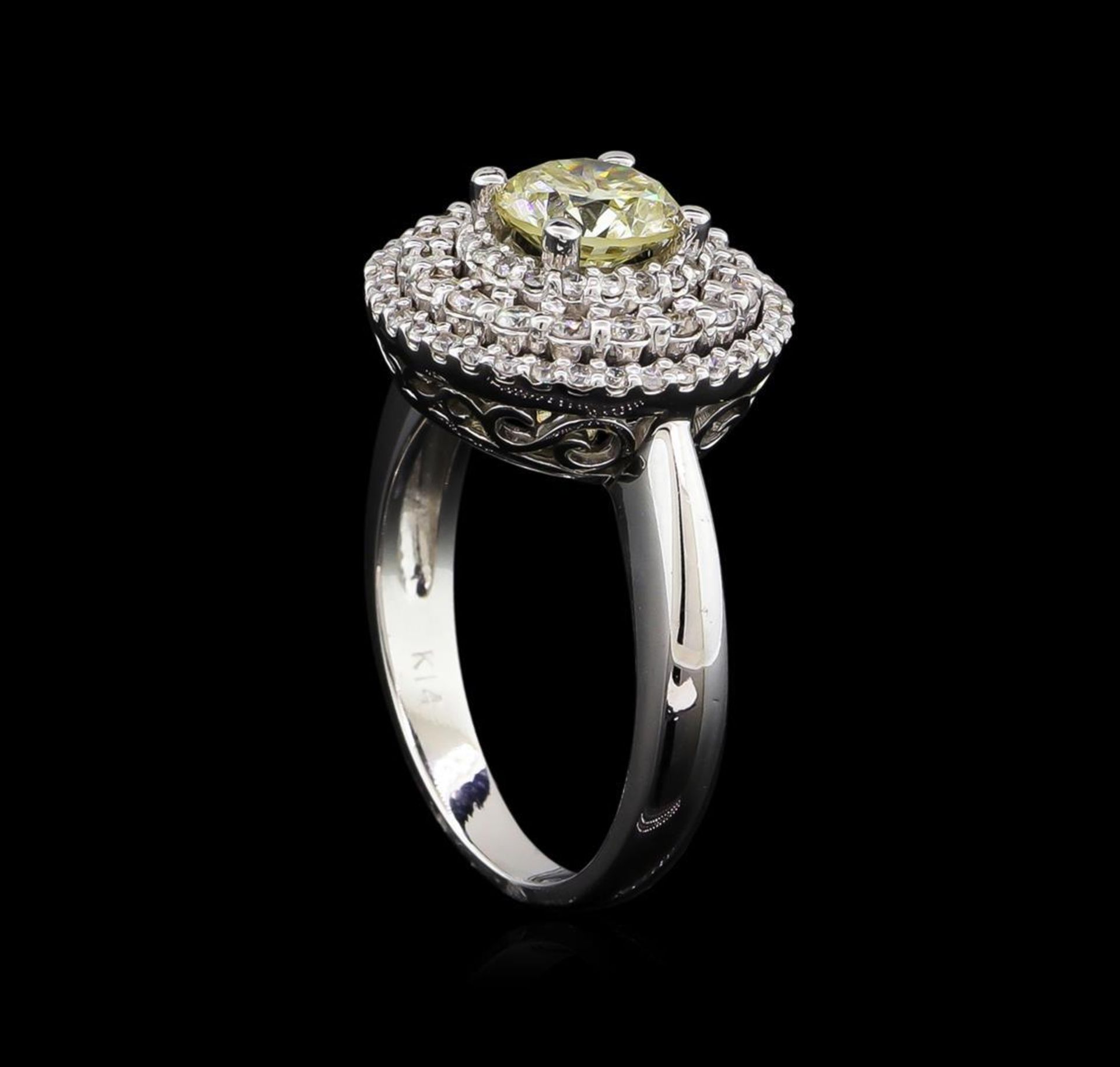 1.50 ctw Light Yellow Diamond Ring - 14KT White Gold - Image 4 of 5