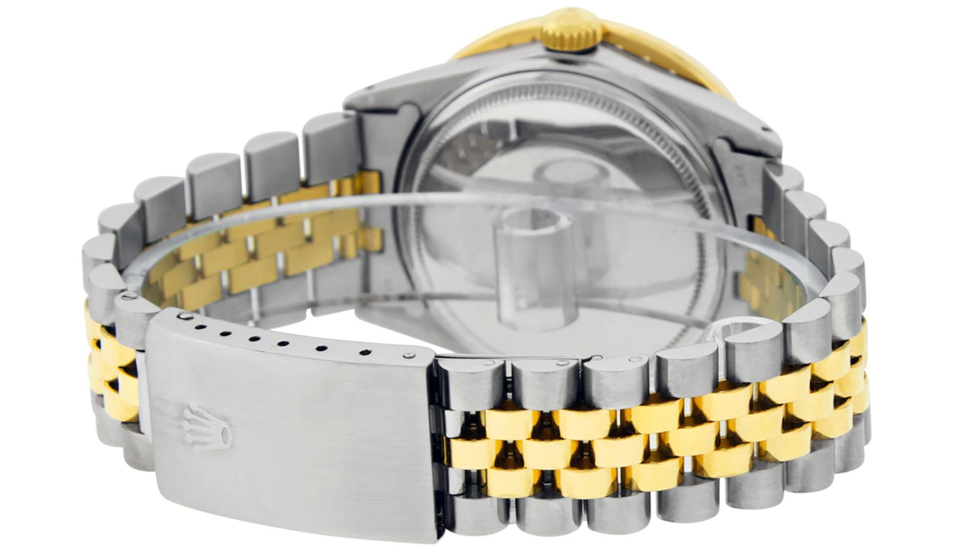 Rolex Mens 2 Tone 18K Black Diamond Oyster Perpetual Datejust Wristwatch 36MM - Image 5 of 9