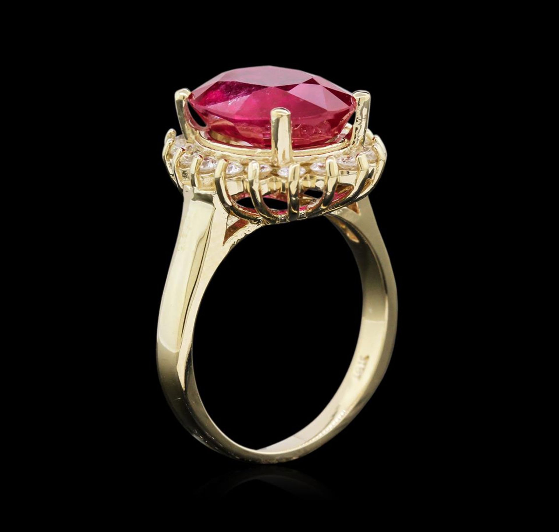 6.50 ctw Ruby and Diamond Ring - 14KT Yellow Gold - Image 3 of 3